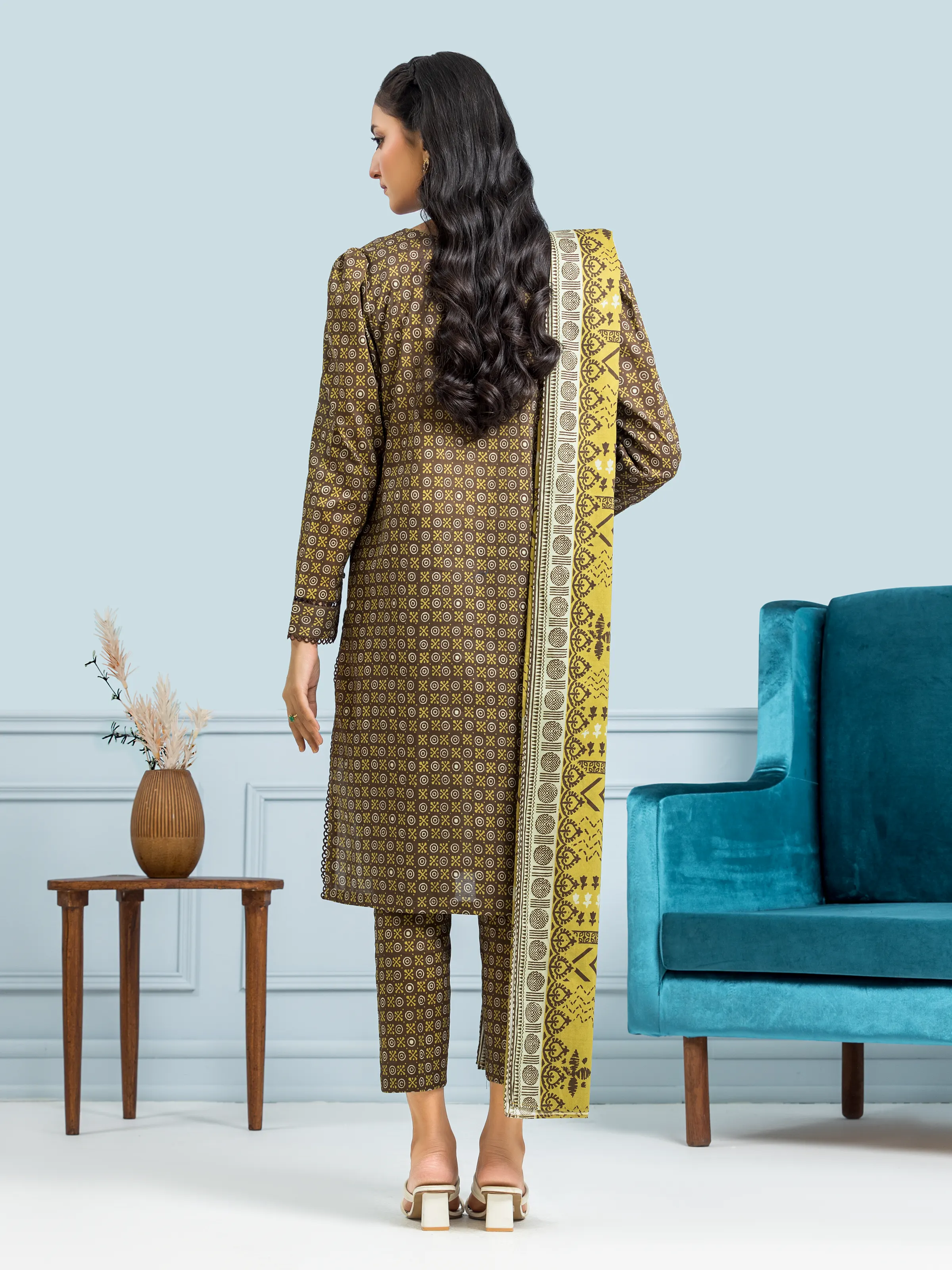 Unstitched Printed Khaddar Suit - EWU24A3-29566-3P - Image 2