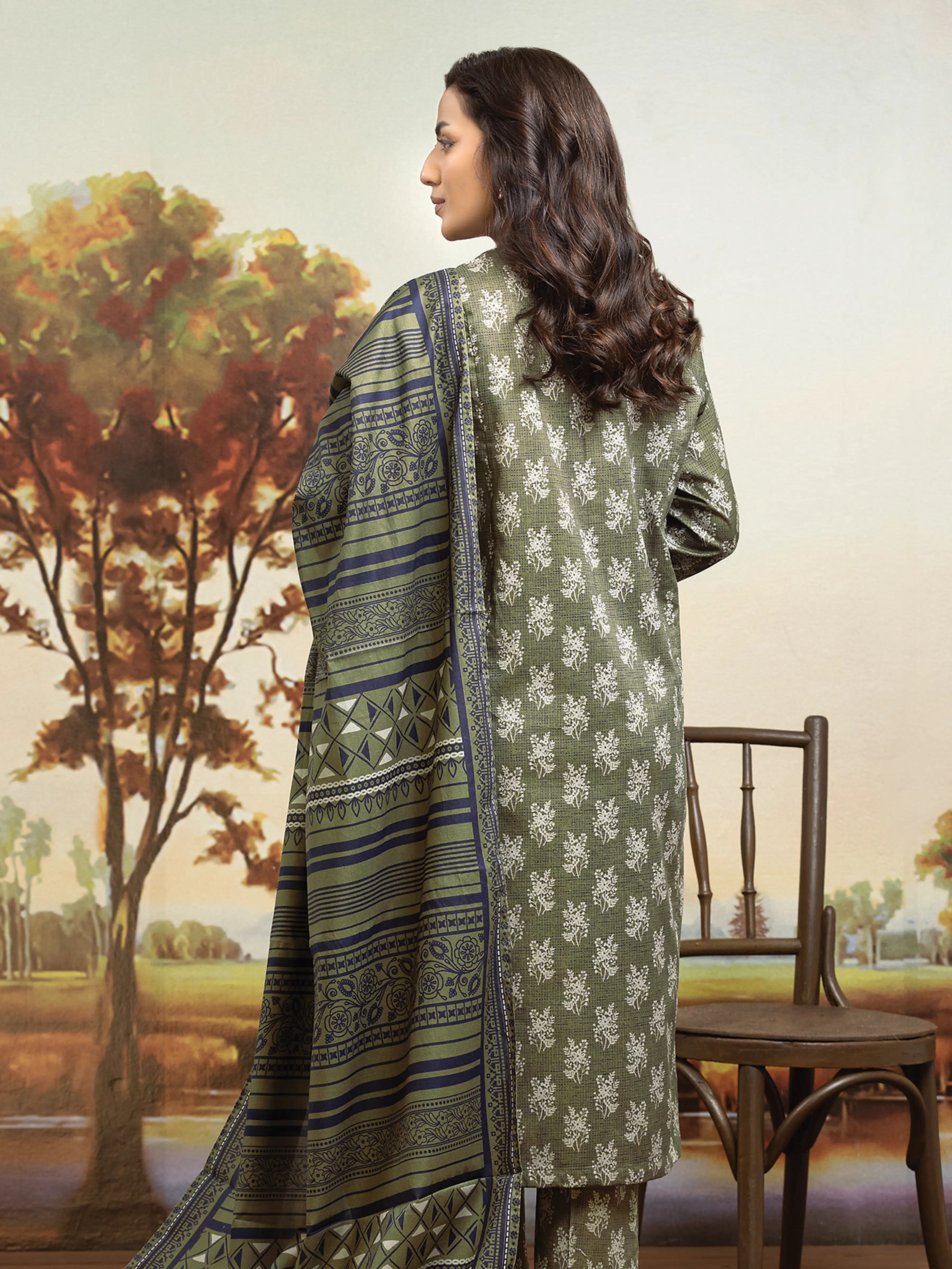 Unstitched Printed Khaddar Suit - EWU24A3-29821-3P - Image 2