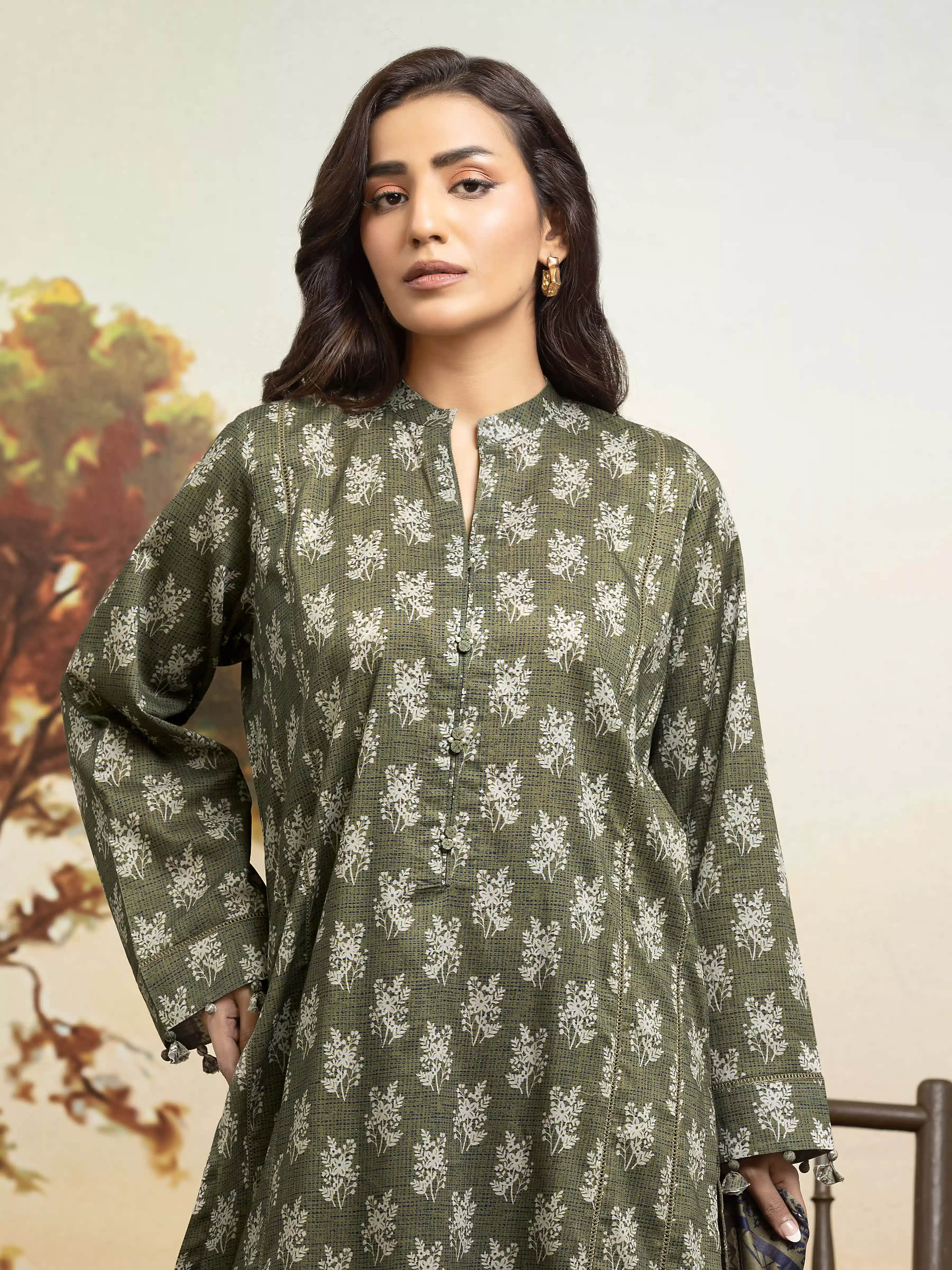 Unstitched Printed Khaddar Suit - EWU24A3-29821-3P - Image 3