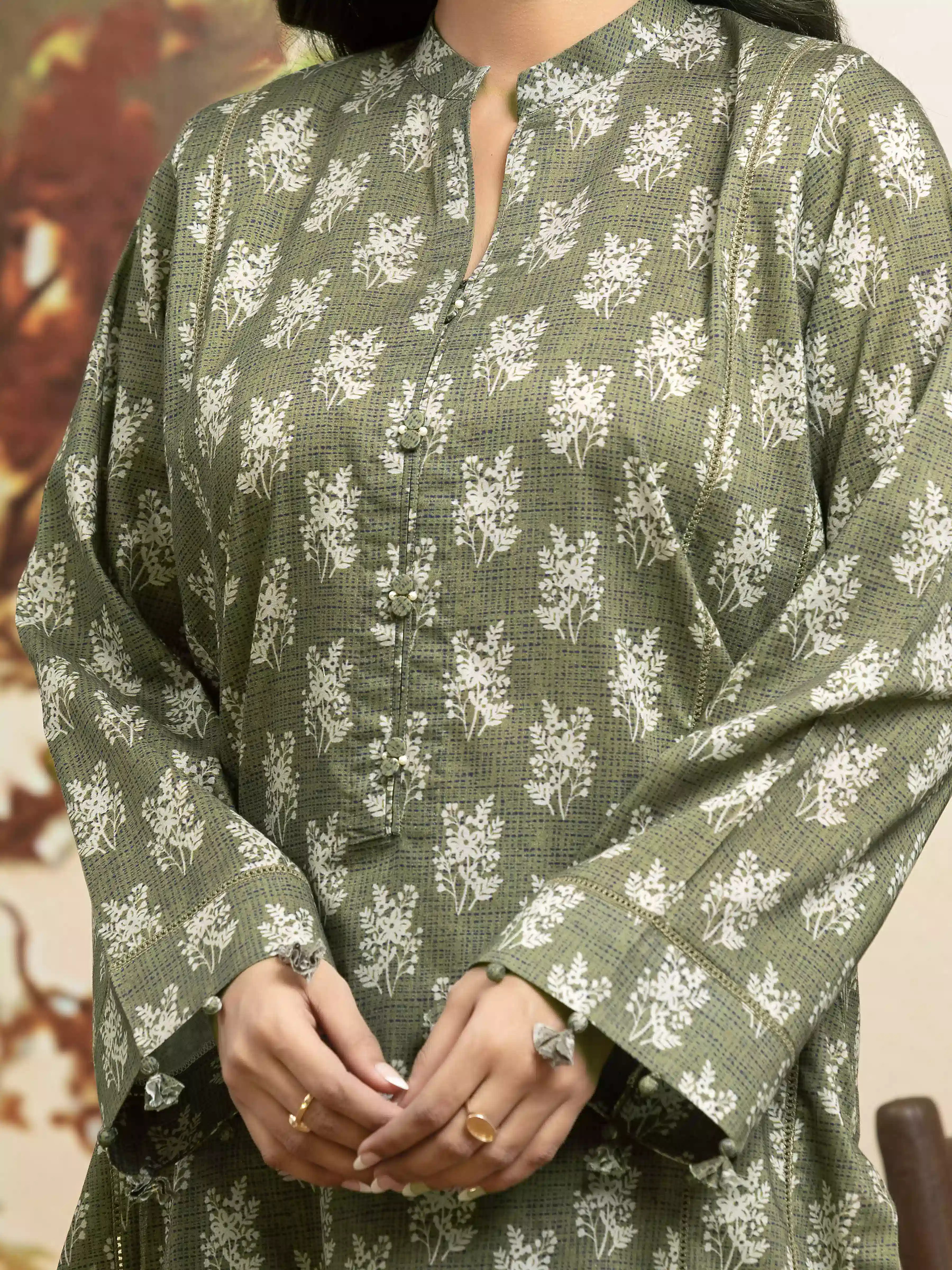 Unstitched Printed Khaddar Suit - EWU24A3-29821-3P - Image 4