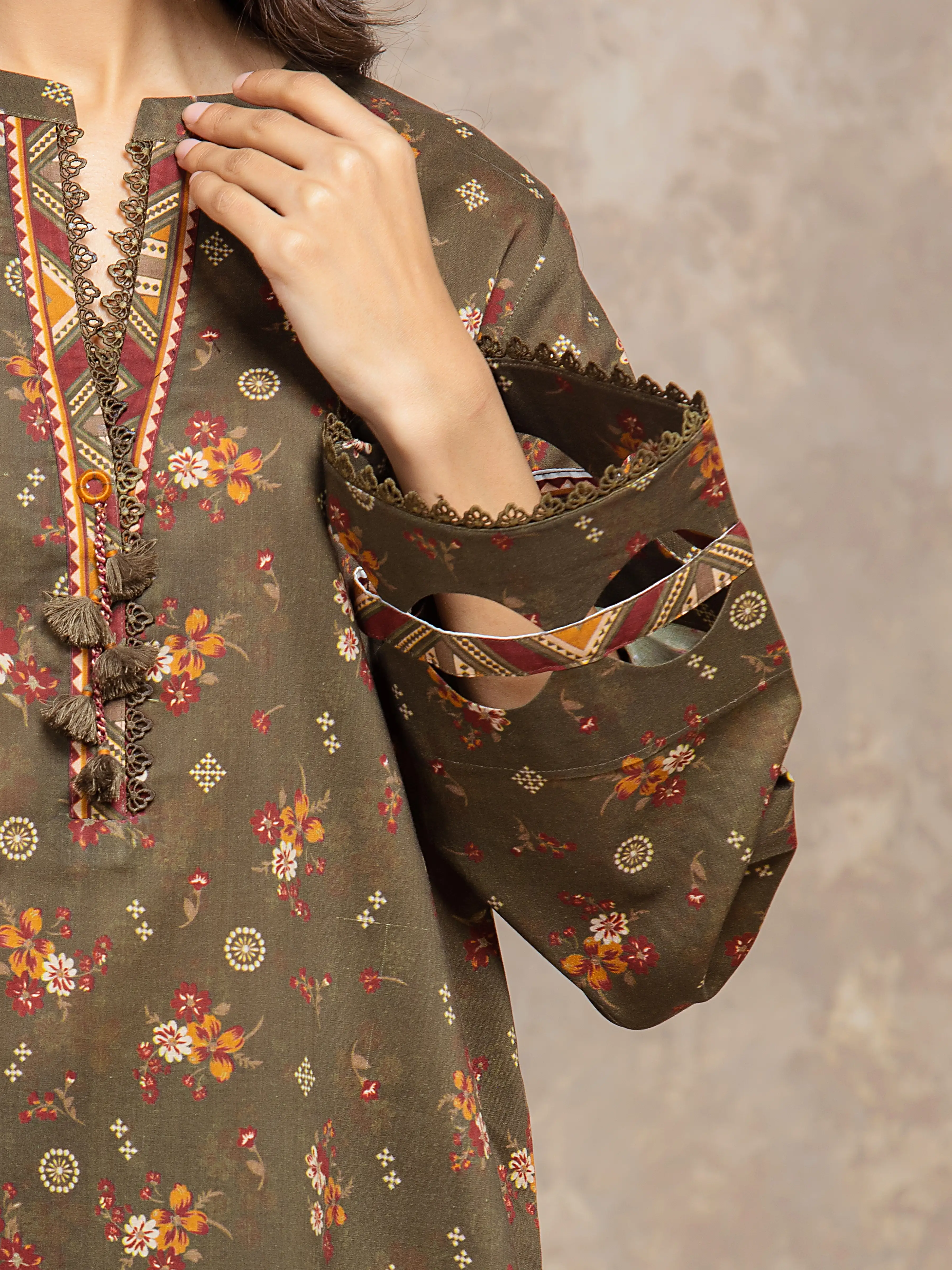 Unstitched Printed Khaddar Suit - EWU5M3-034-3P - Image 2