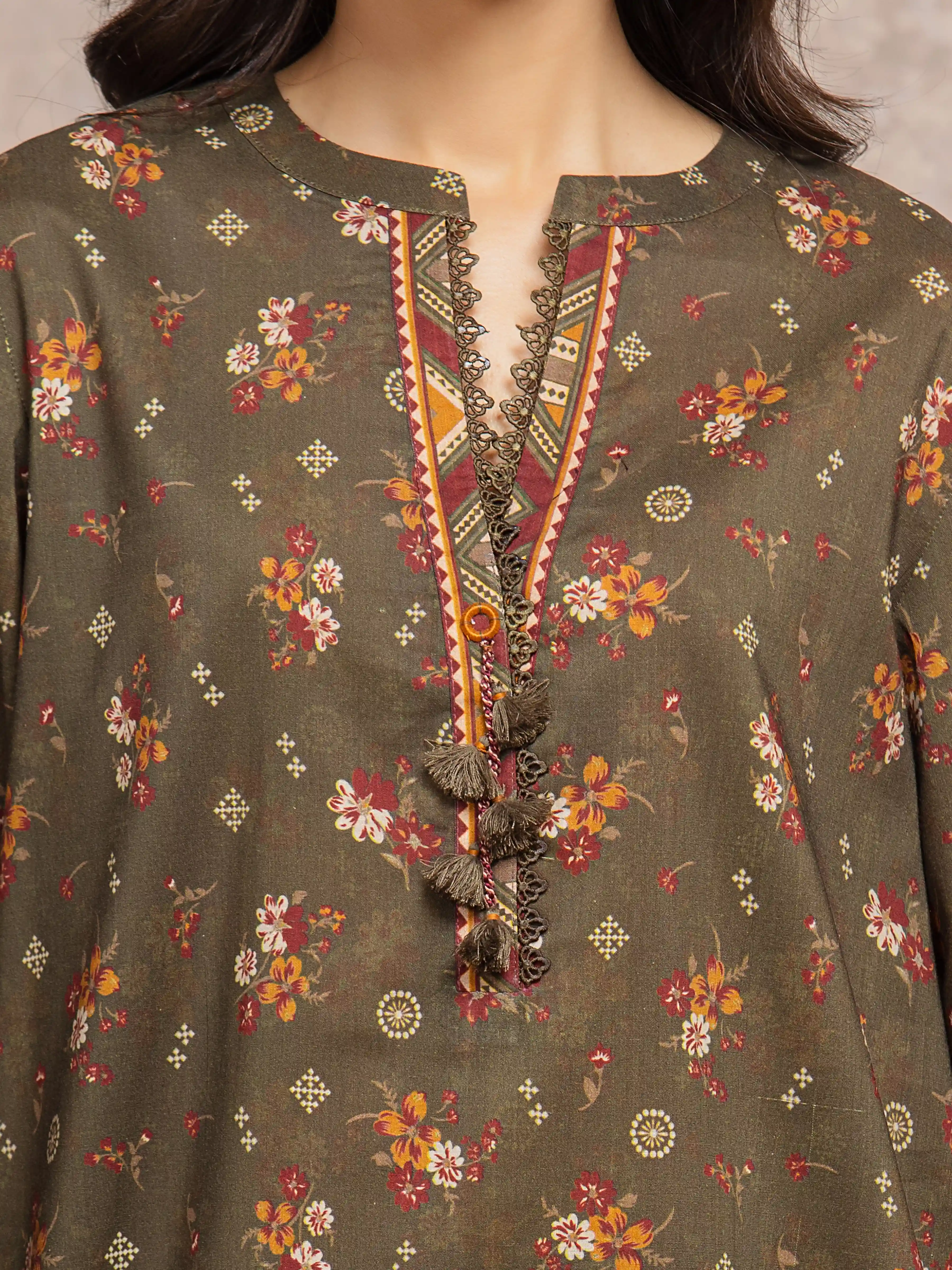 Unstitched Printed Khaddar Suit - EWU5M3-034-3P - Image 3