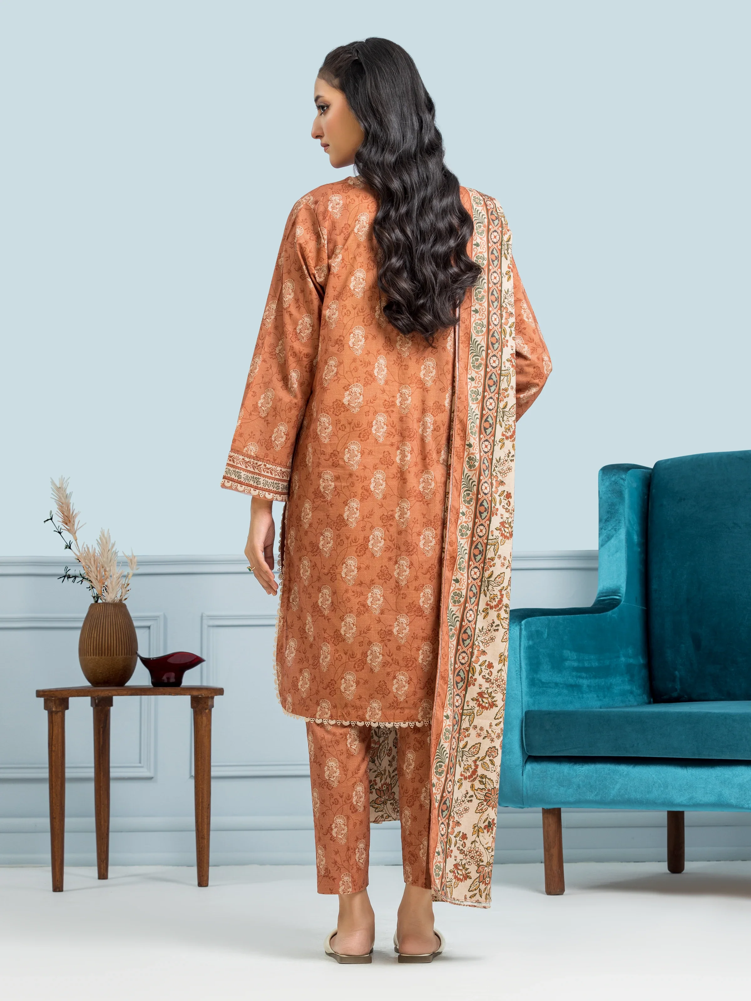 Unstitched Printed Khaddar Suit - EWU24A3-29644-3P - Image 2