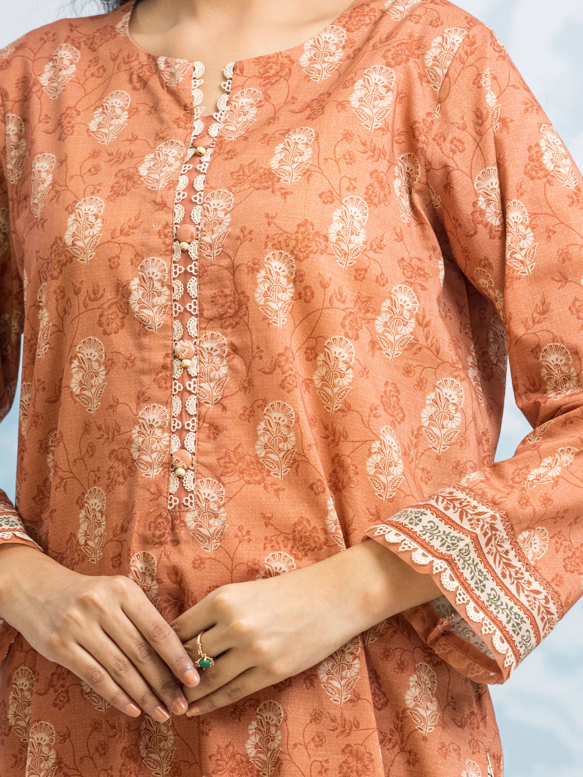 Unstitched Printed Khaddar Suit - EWU24A3-29644-3P - Image 3