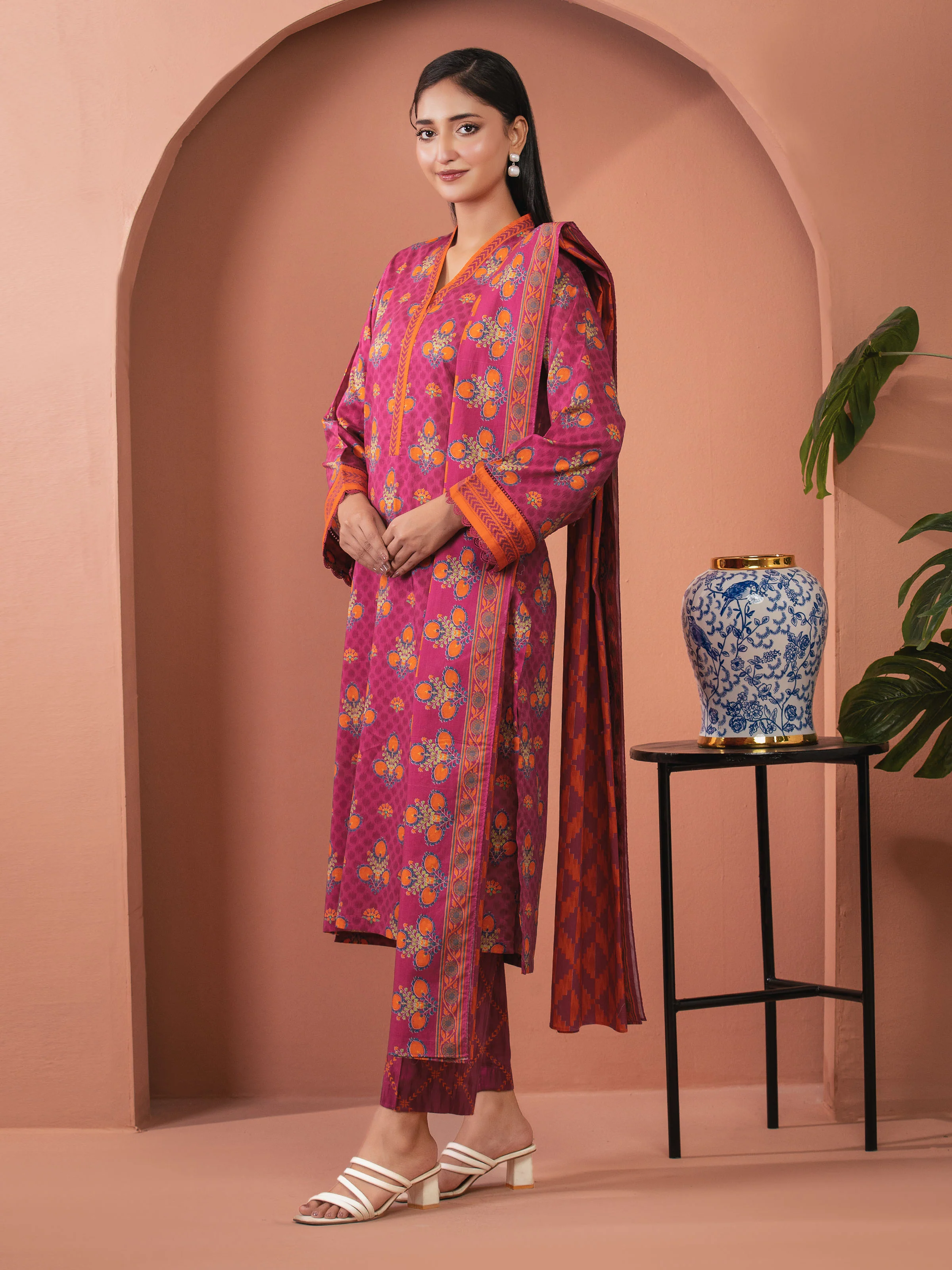 Unstitched Printed Lawn Suit - EWU5A1-35665-3P - Image 2