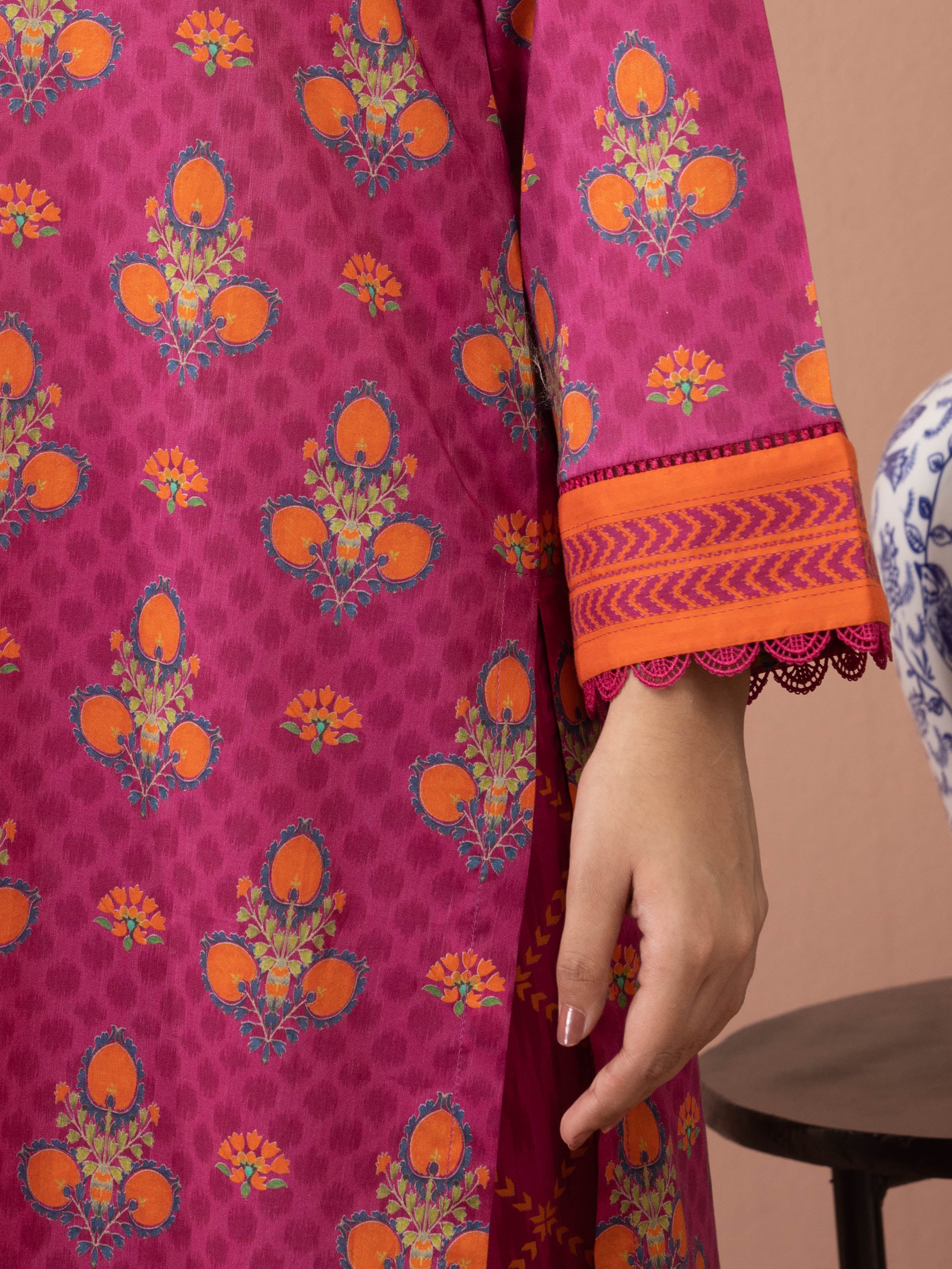 Unstitched Printed Lawn Suit - EWU5A1-35665-3P - Image 5