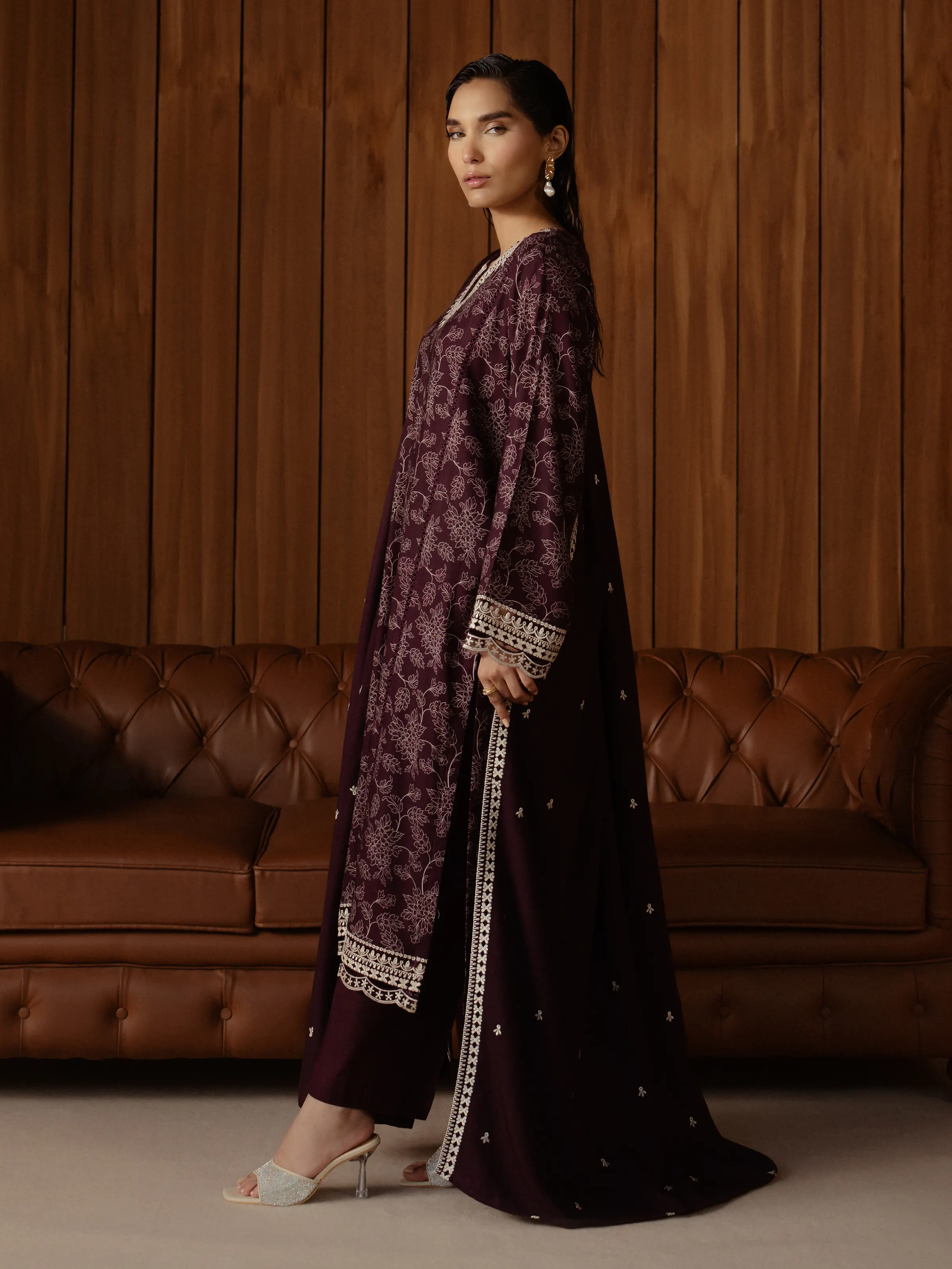 Unstitched Embroidered Marina Twill Suit - EWU24V14-30258-3P - Image 7
