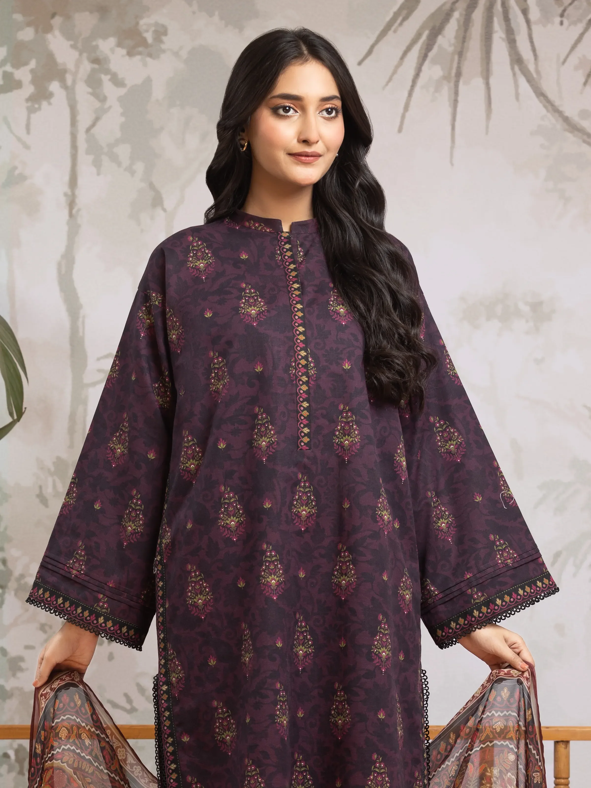 Unstitched Printed Khaddar Suit - EWU24M2-171 - Image 4
