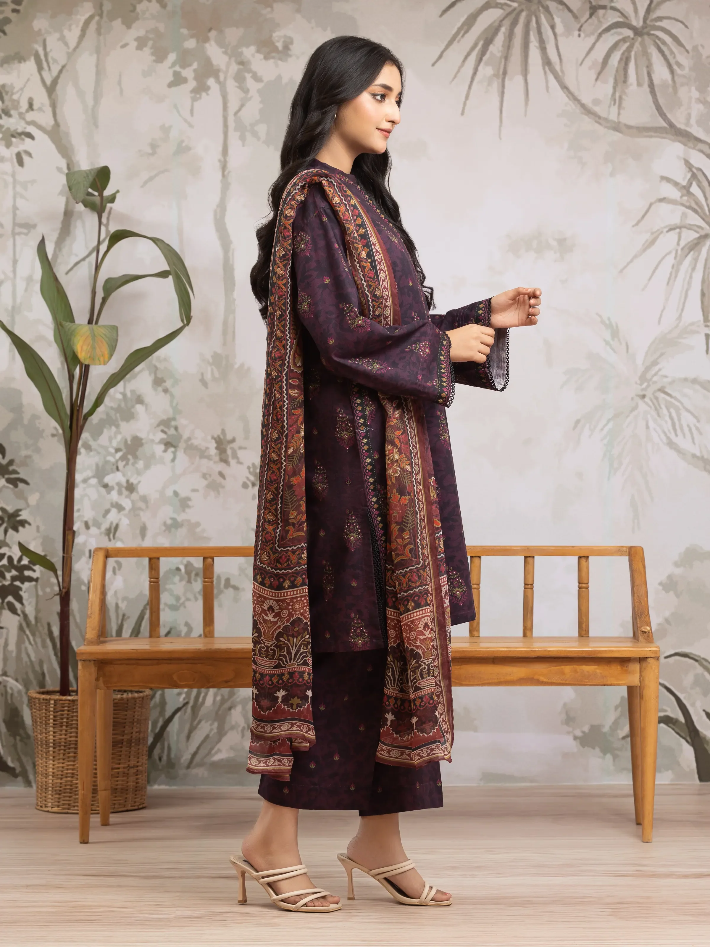 Unstitched Printed Khaddar Suit - EWU24M2-171 - Image 3