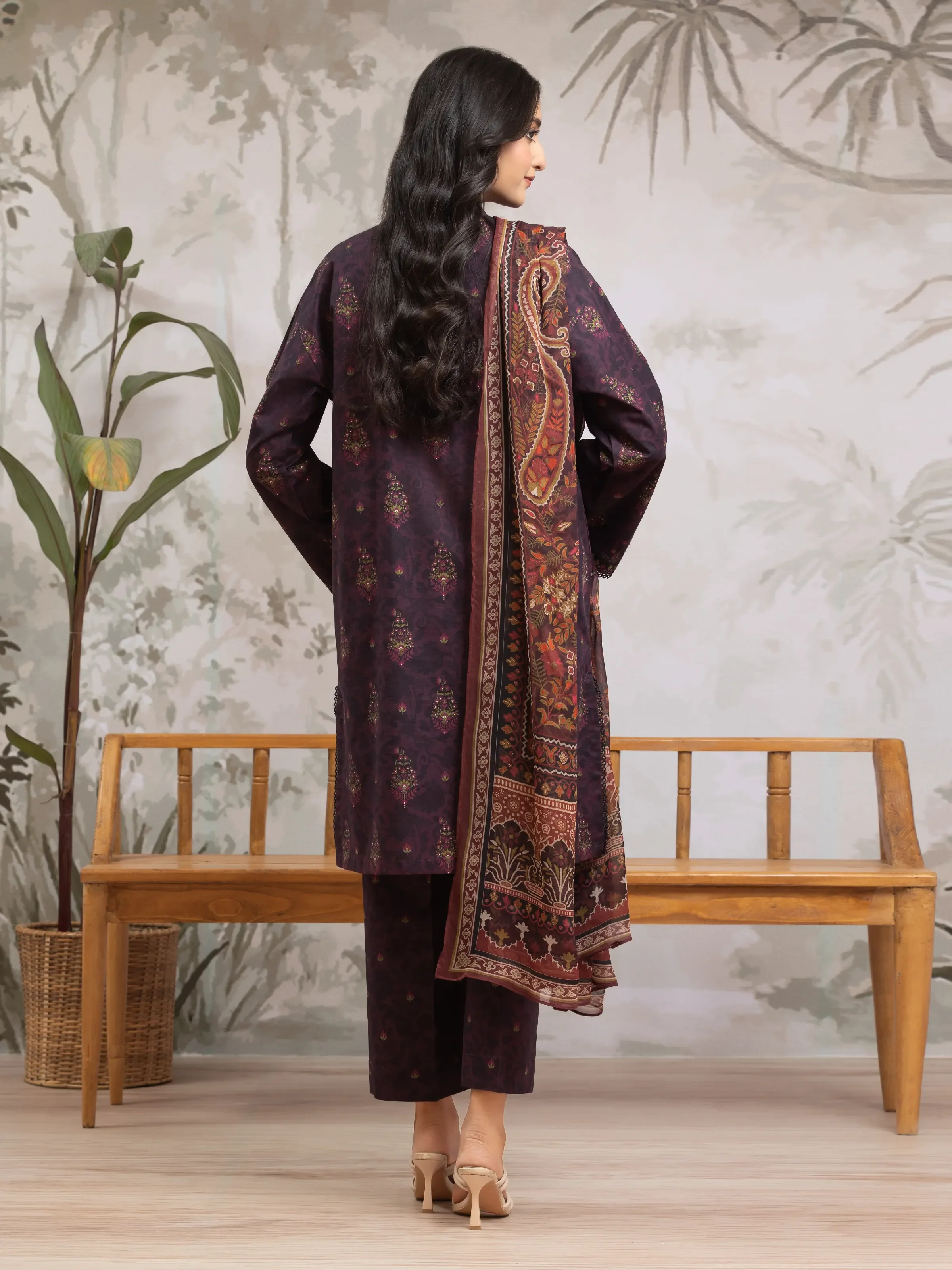 Unstitched Printed Khaddar Suit - EWU24M2-171 - Image 2