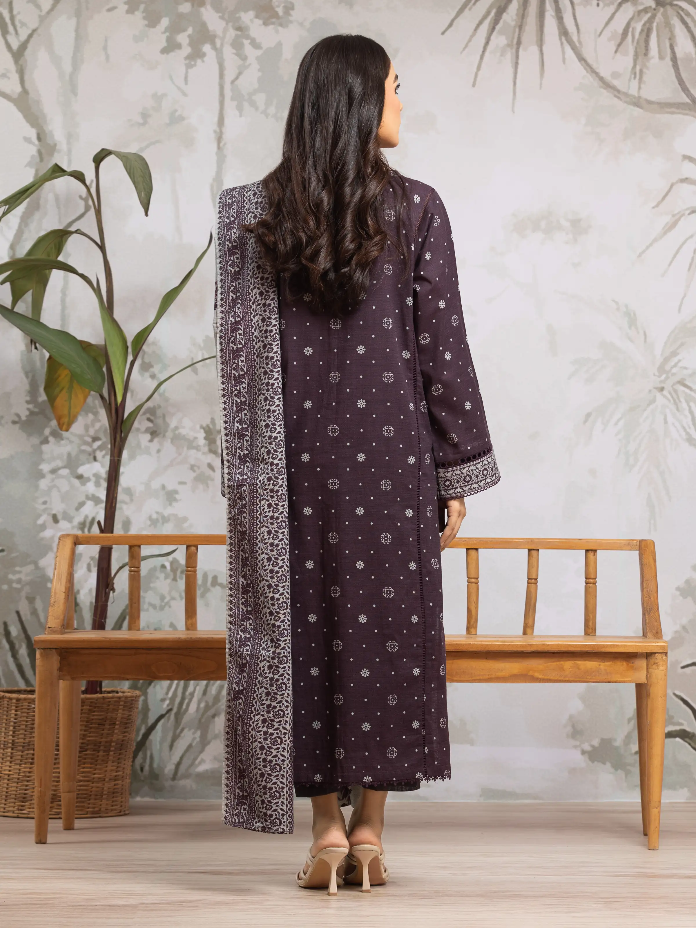 Unstitched Printed Khaddar Suit - EWU24A3-29585-3P - Image 2