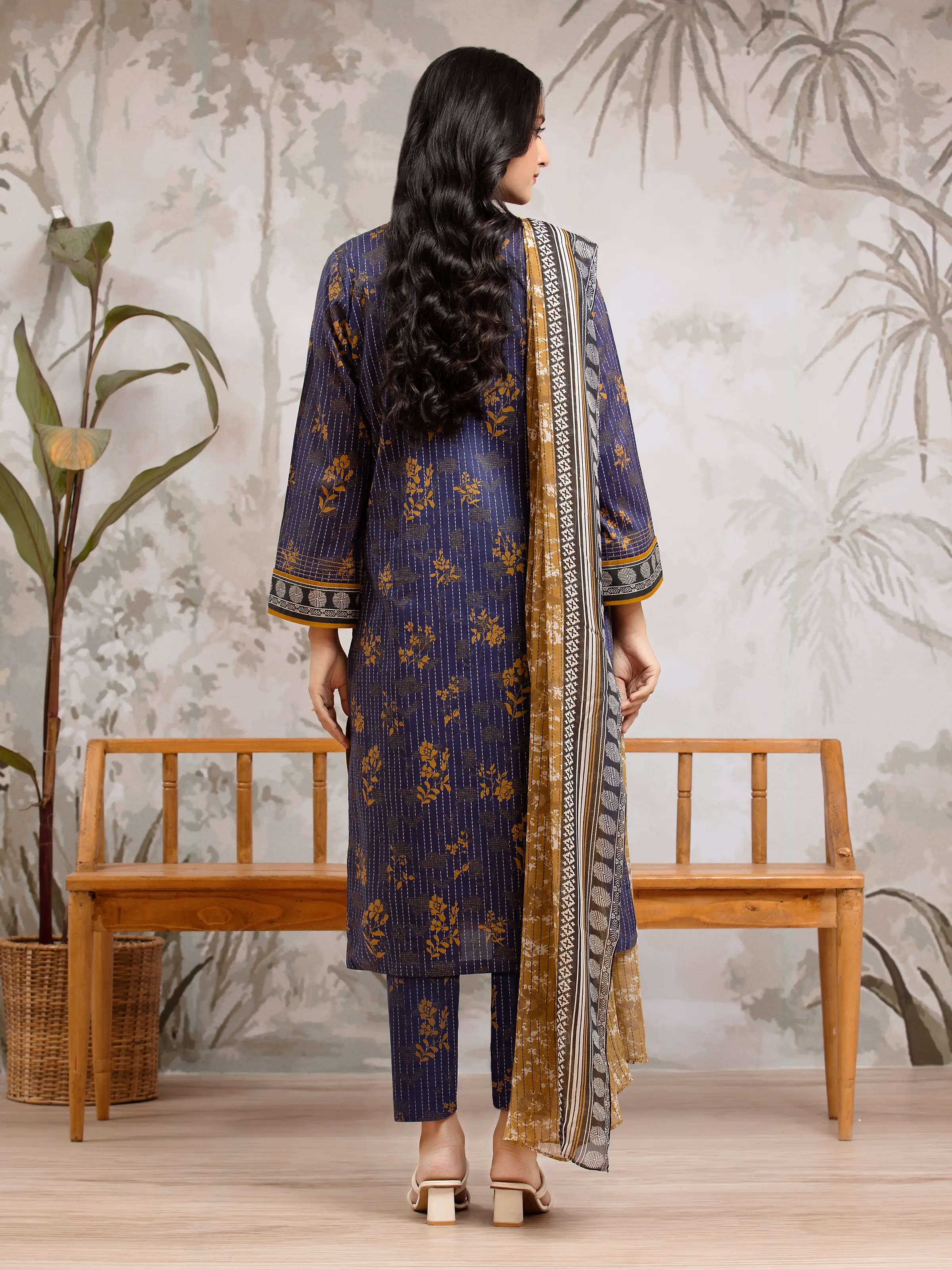 Unstitched Printed Khaddar Suit - EWU24M2-177 - Image 2