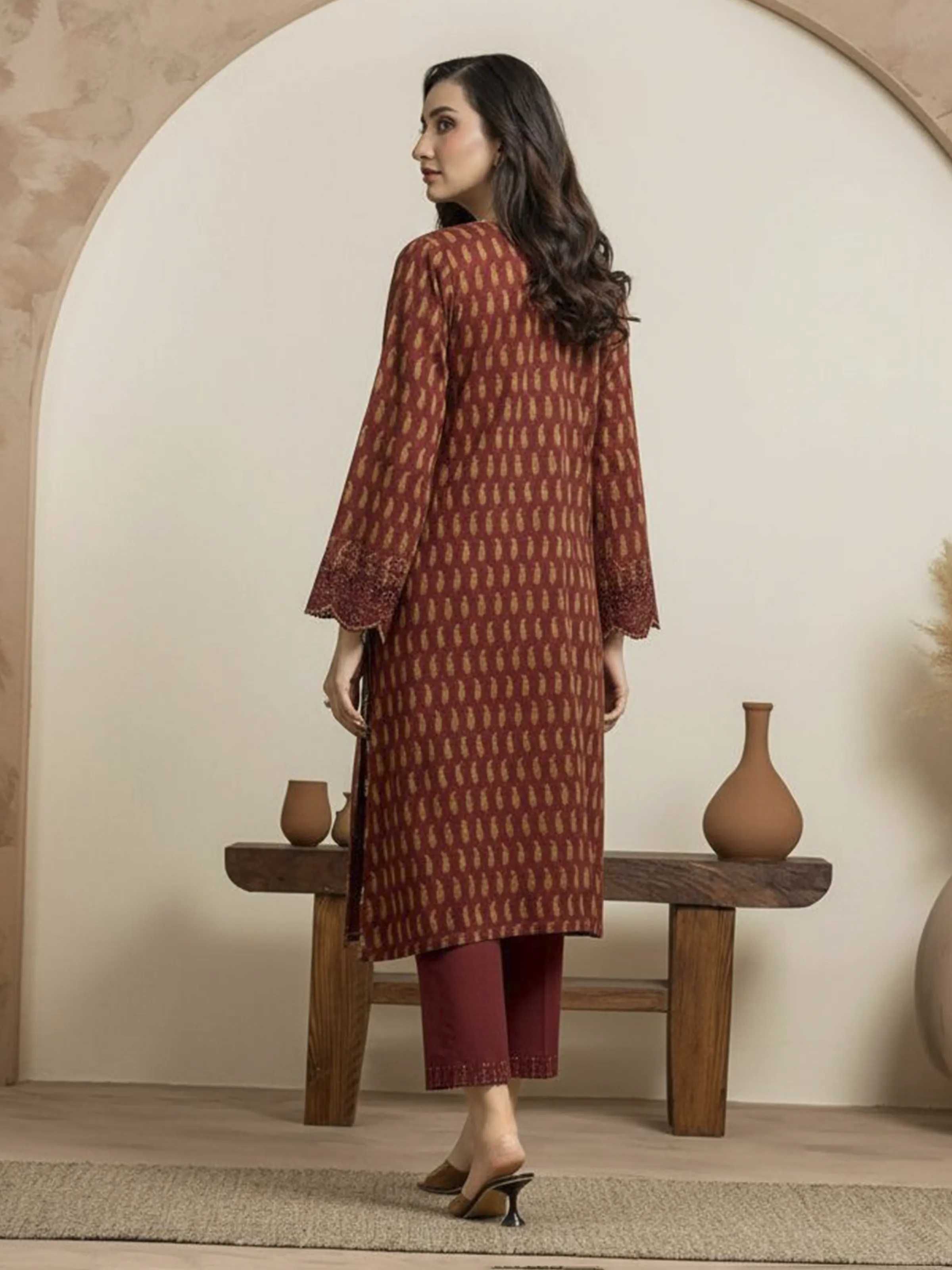 Unstitched Embroidered Lawn Shirt - EWU24V1-30038S - Image 2