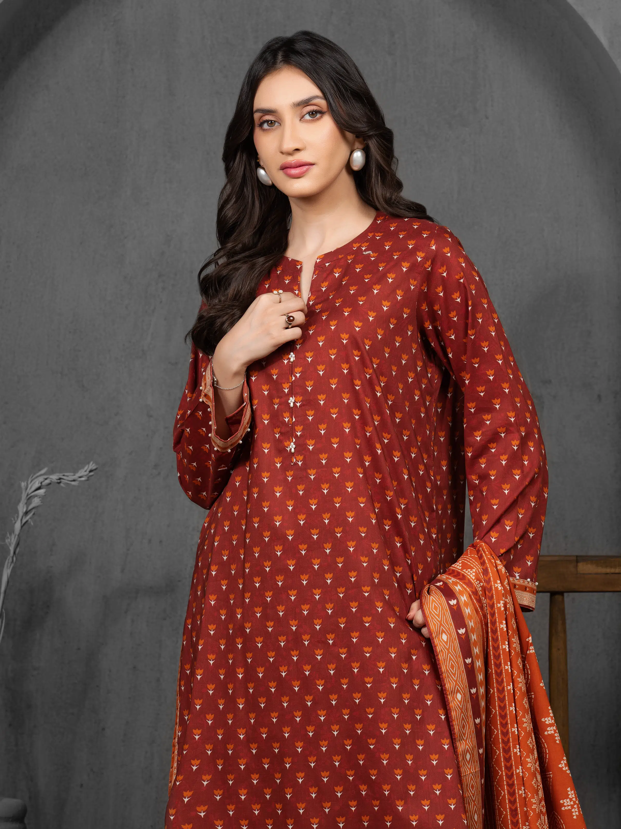 Unstitched Printed Cambric Suit - EWU5A2-35847-3P - Image 2