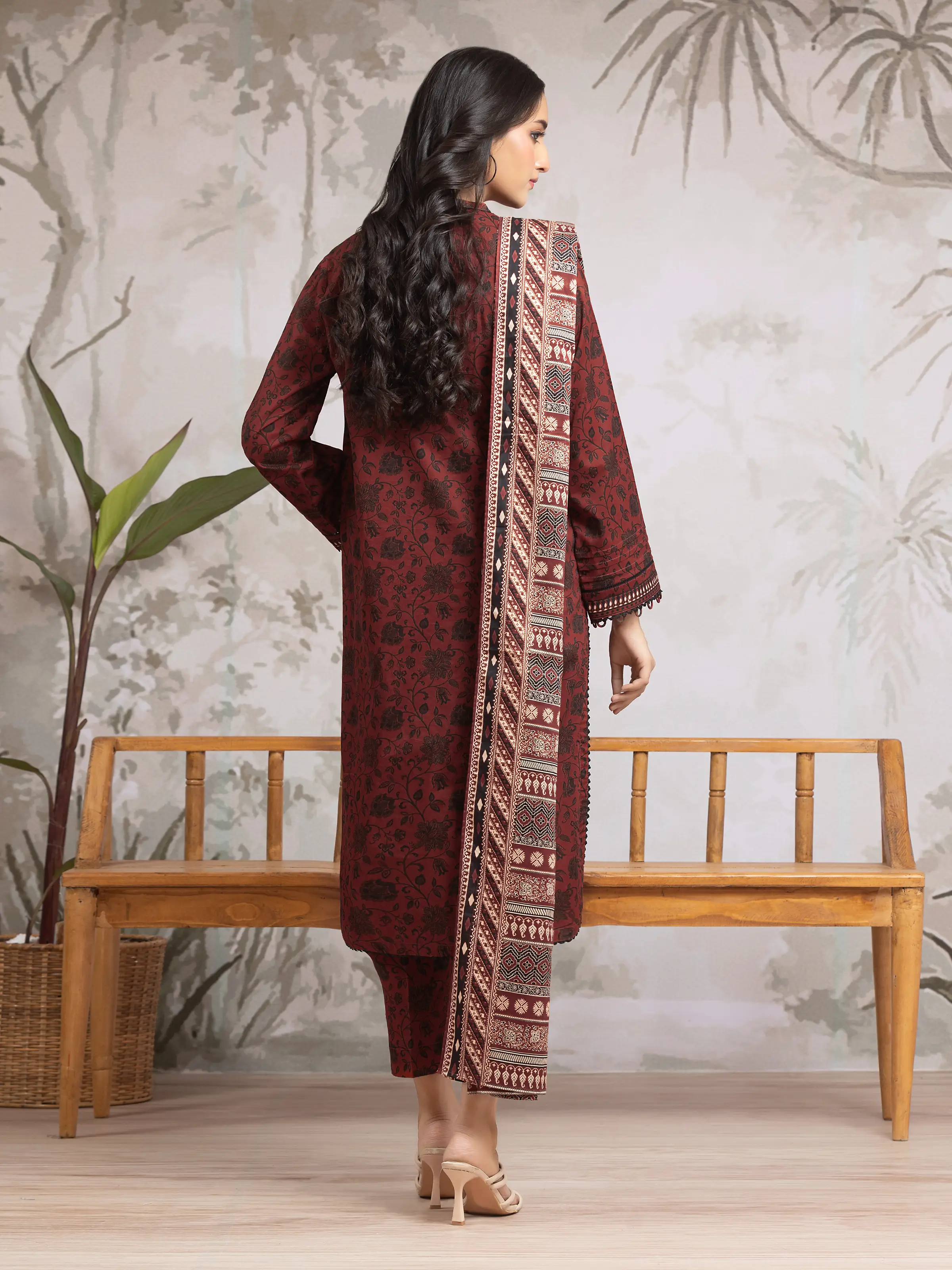 Unstitched Printed Khaddar Suit - EWU24A3-29611-3P - Image 2