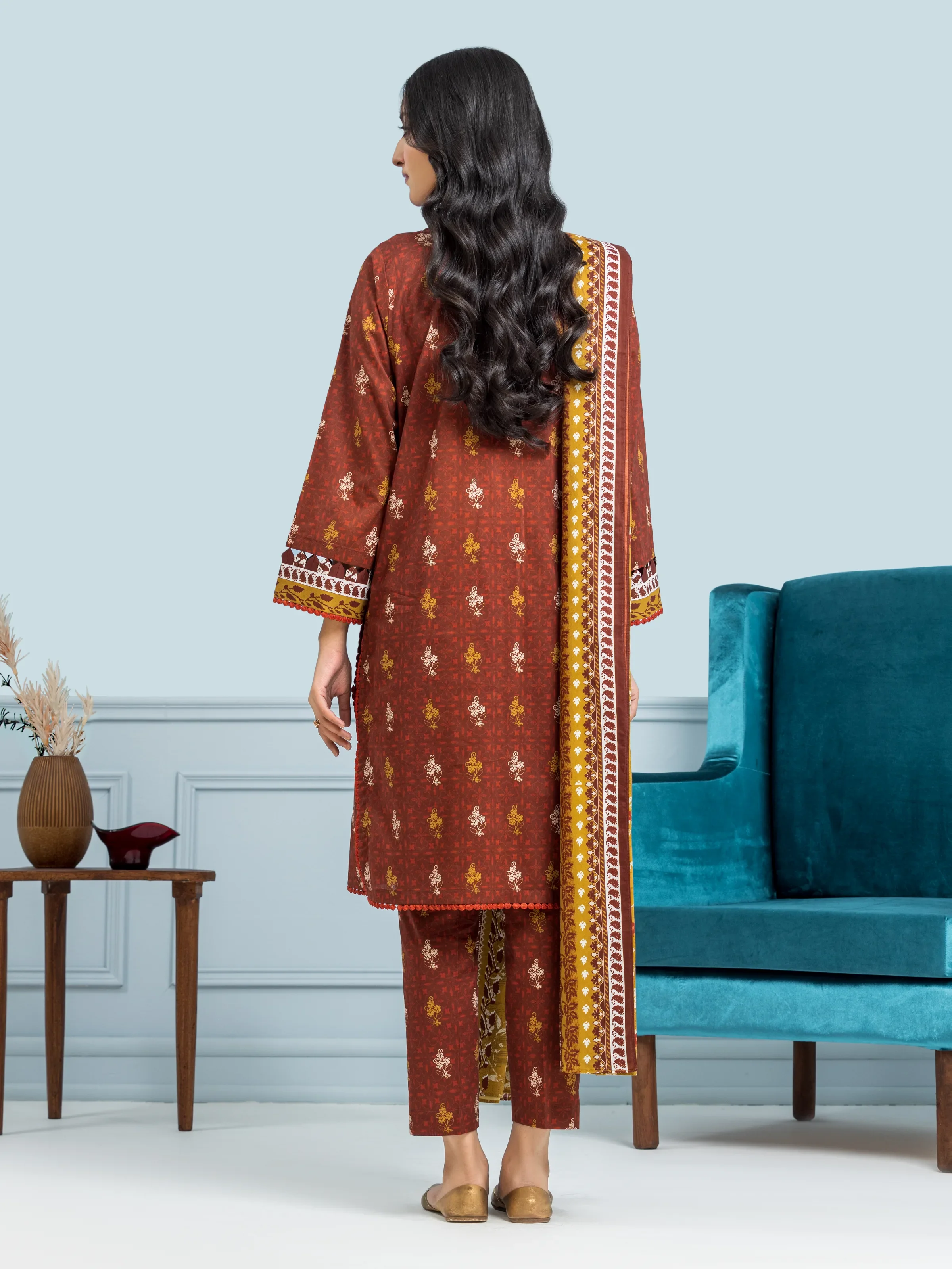 Unstitched Printed Khaddar Suit - EWU24A3-29652-3P - Image 2
