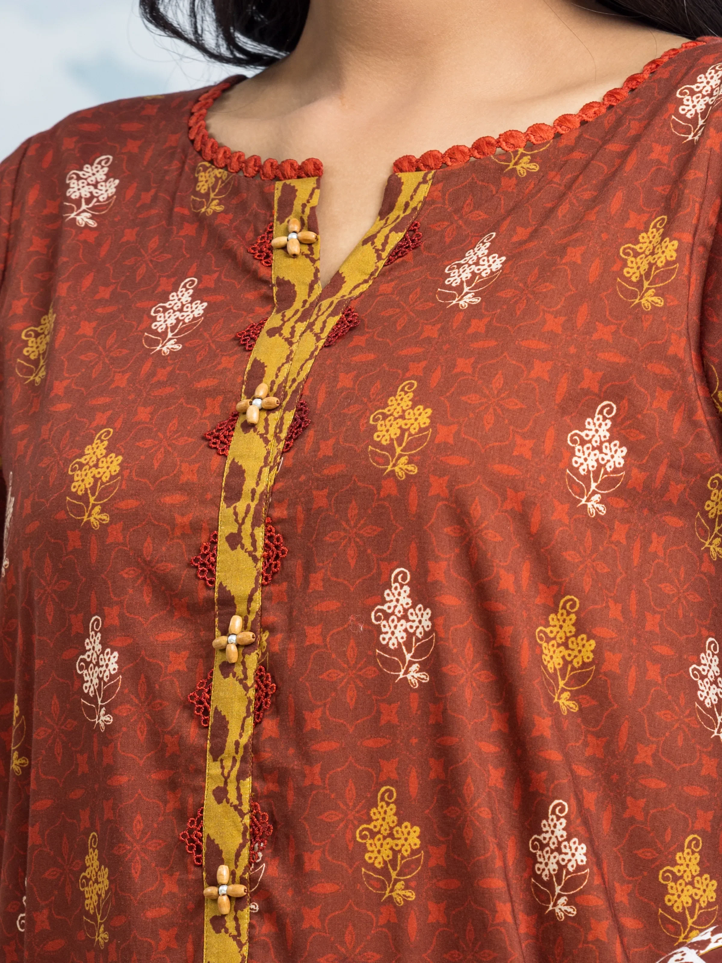 Unstitched Printed Khaddar Suit - EWU24A3-29652-3P - Image 3