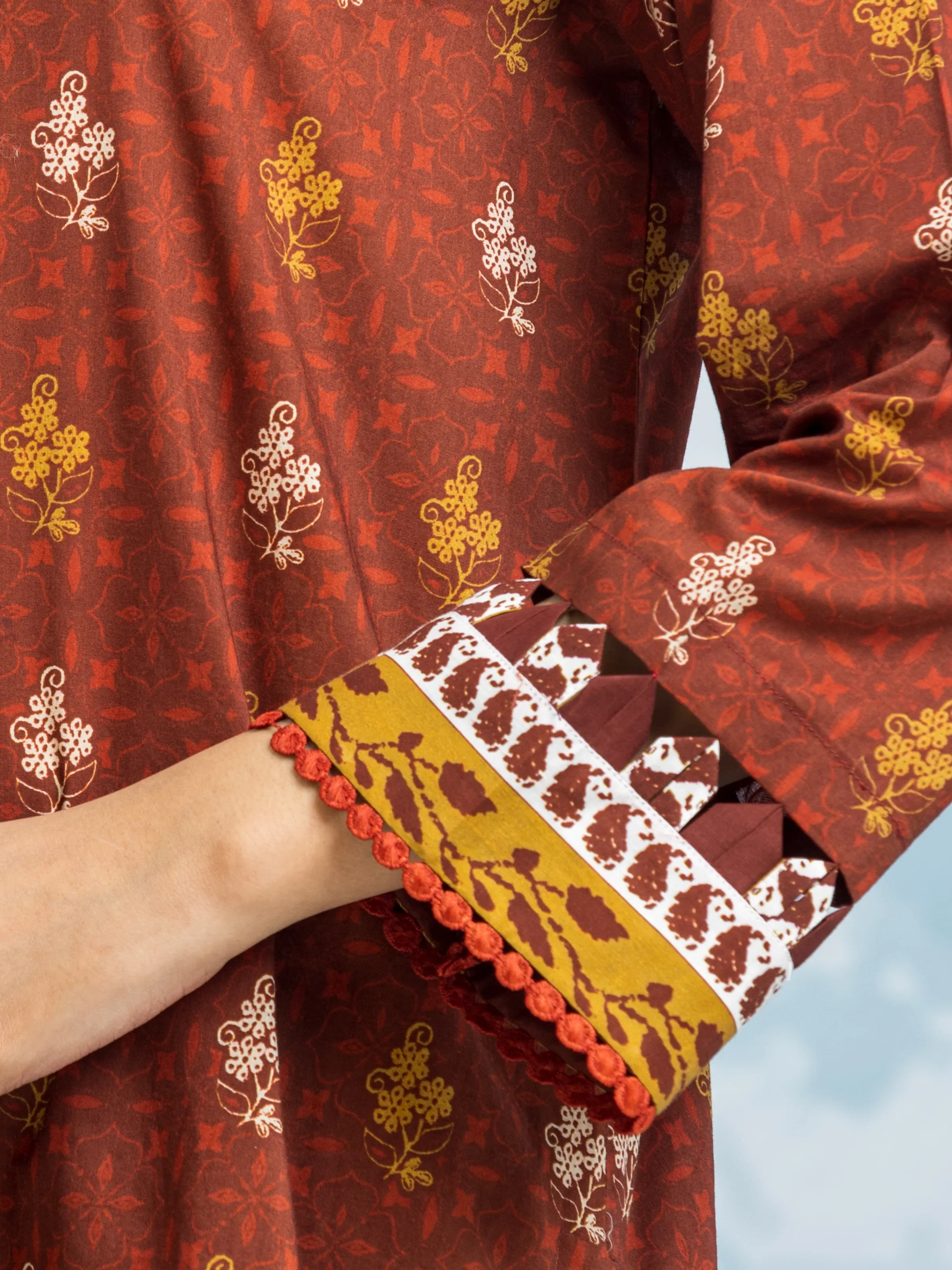 Unstitched Printed Khaddar Suit - EWU24A3-29652-3P - Image 4