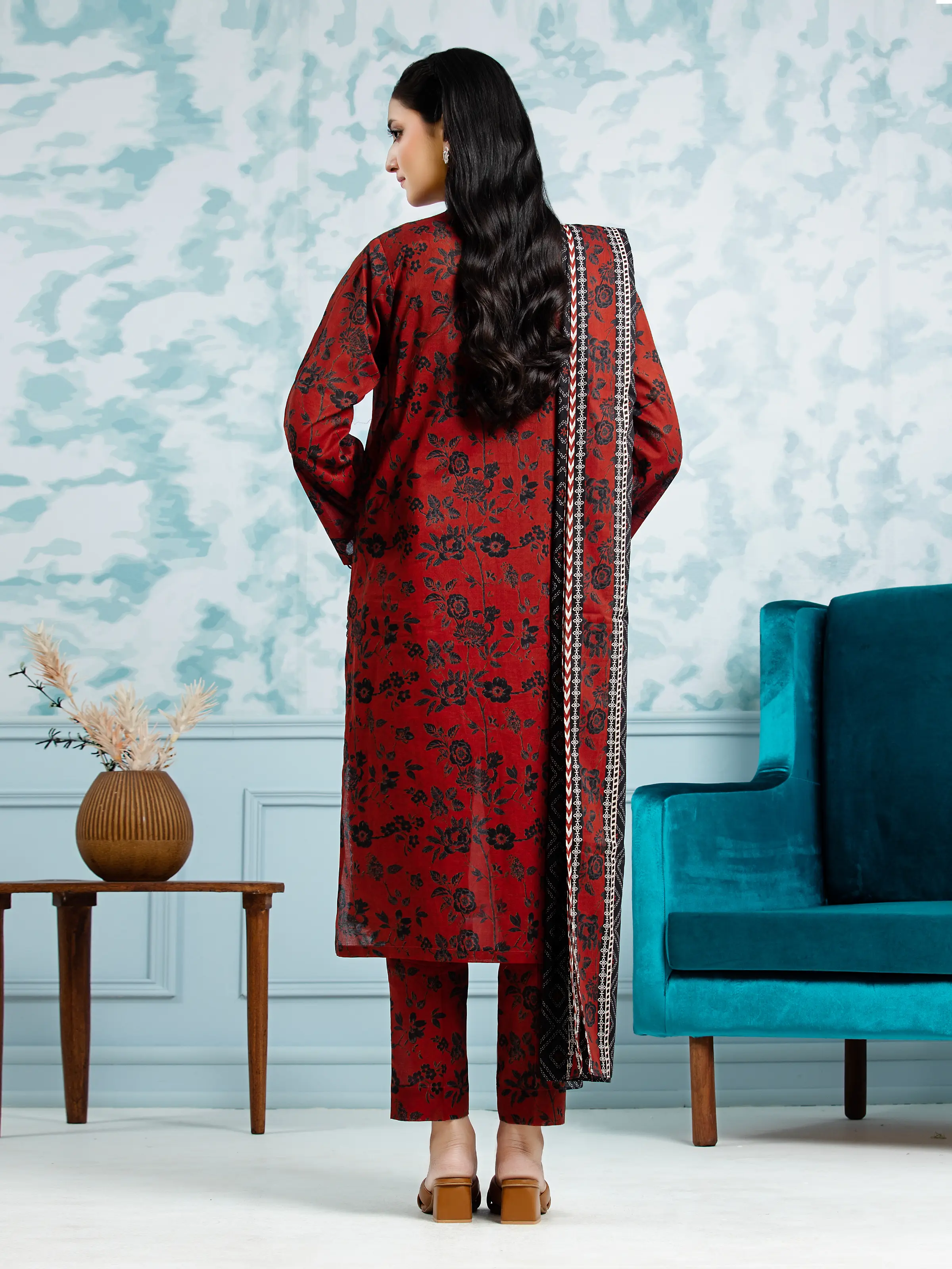 Unstitched Printed Khaddar Suit - EWU24A3-29701-3P - Image 2