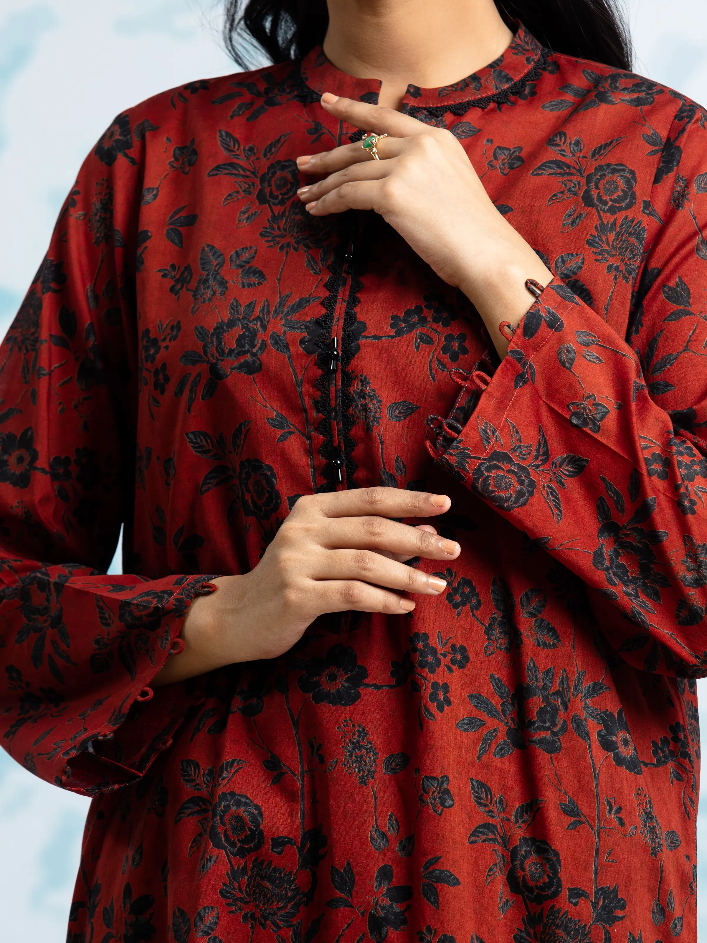 Unstitched Printed Khaddar Suit - EWU24A3-29701-3P - Image 4