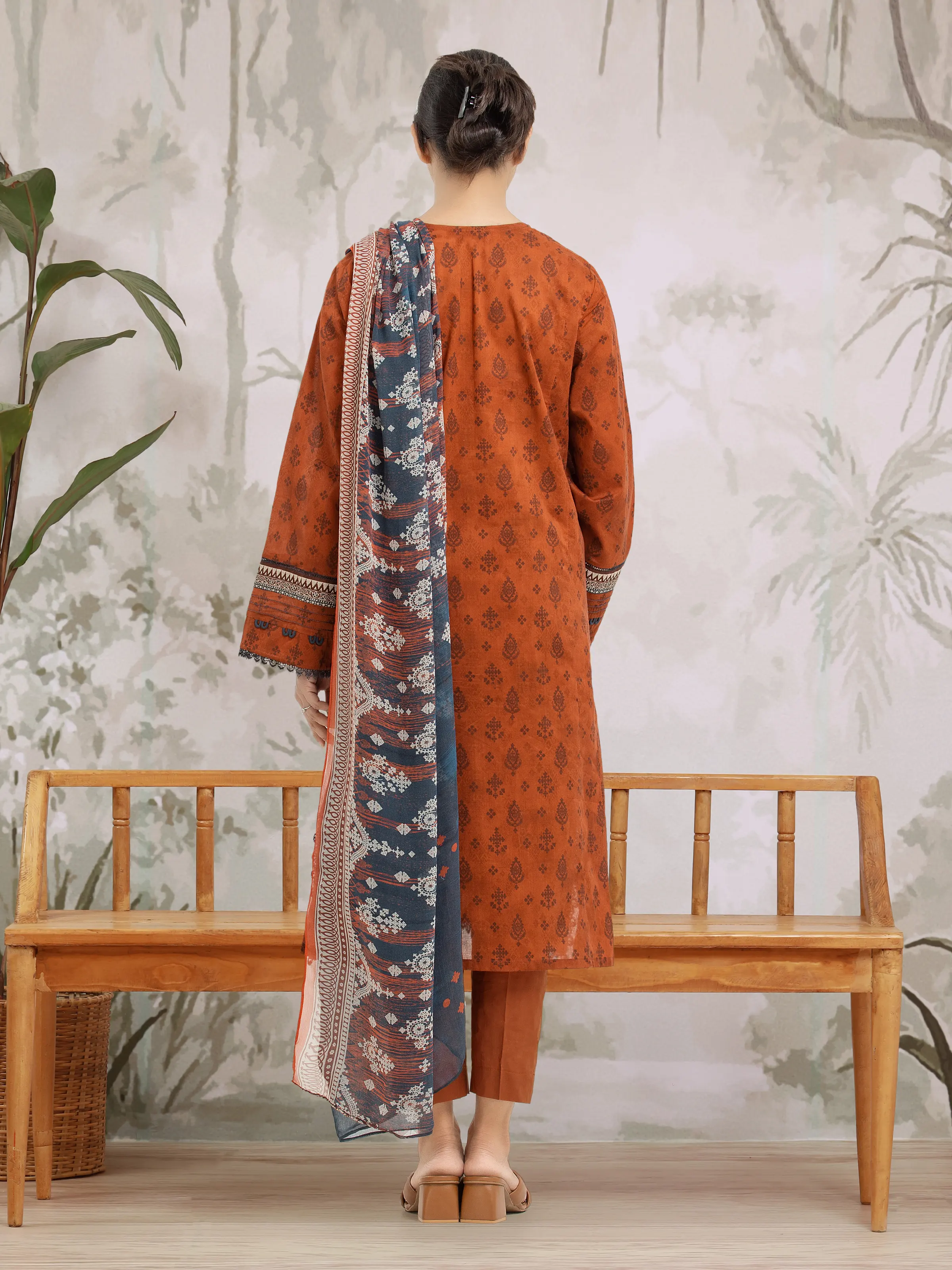 Unstitched Printed Khaddar Suit - EWU24M2-195-3P - Image 2