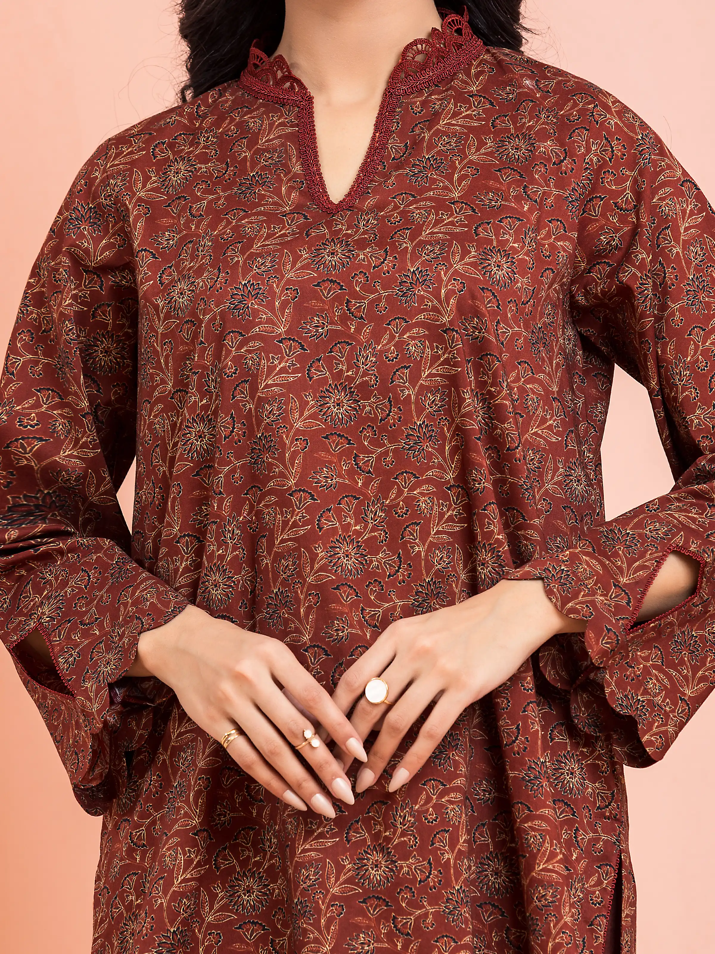 Unstitched Printed Khaddar Suit - EWU24M3-100 - Image 4