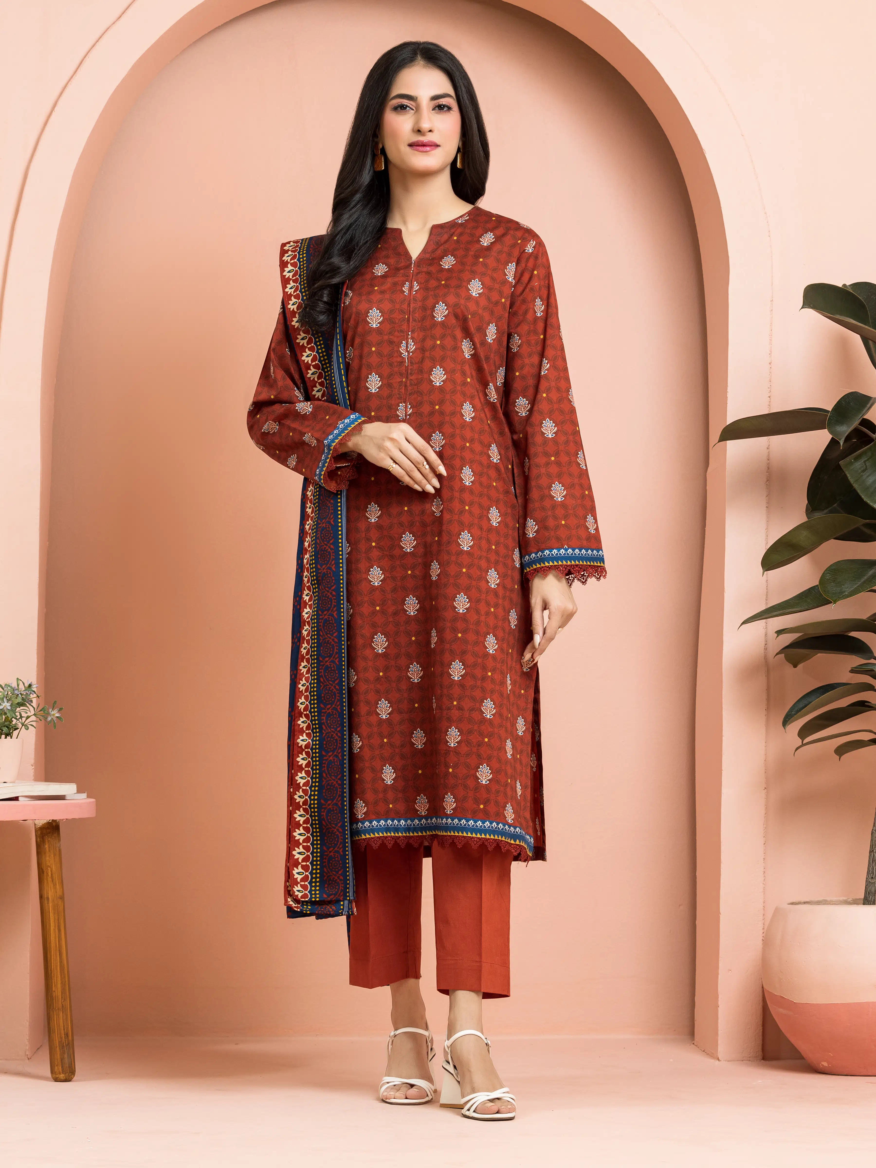 Unstitched Printed Khaddar Suit - EWU24M3-103