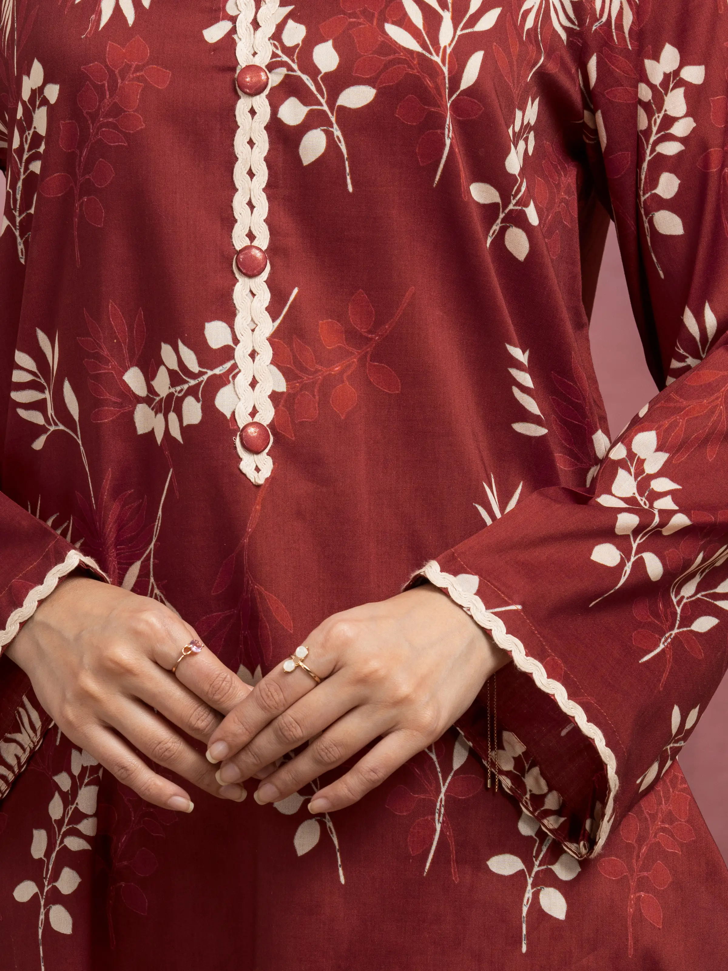 Unstitched Printed Lawn Shirt Trouser - EWU5A1-35429ST - Image 4