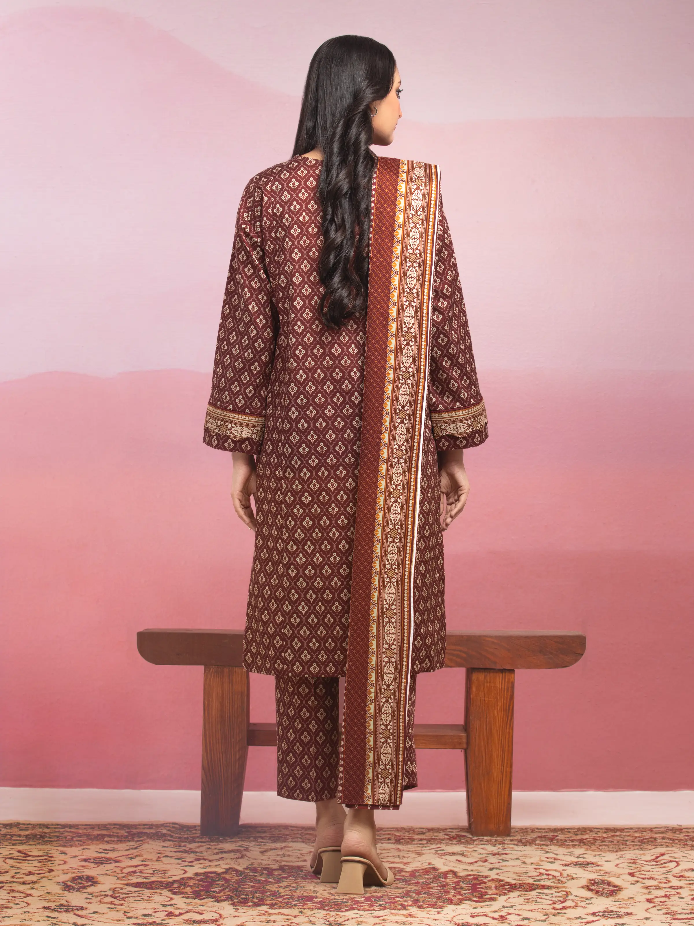 Unstitched Printed Lawn Suit - EWU5A1-35083-3P - Image 2
