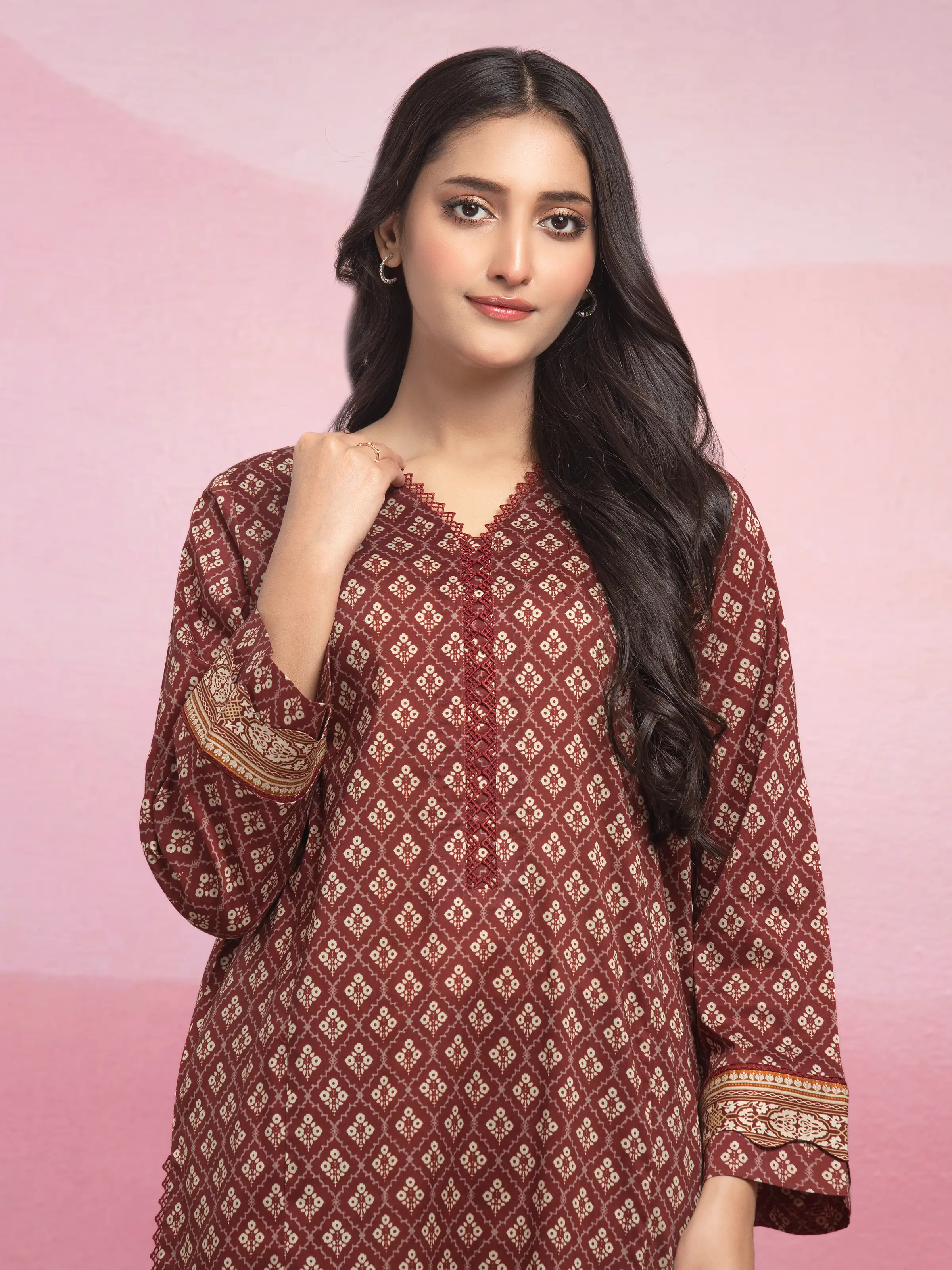 Unstitched Printed Lawn Suit - EWU5A1-35083-3P - Image 3