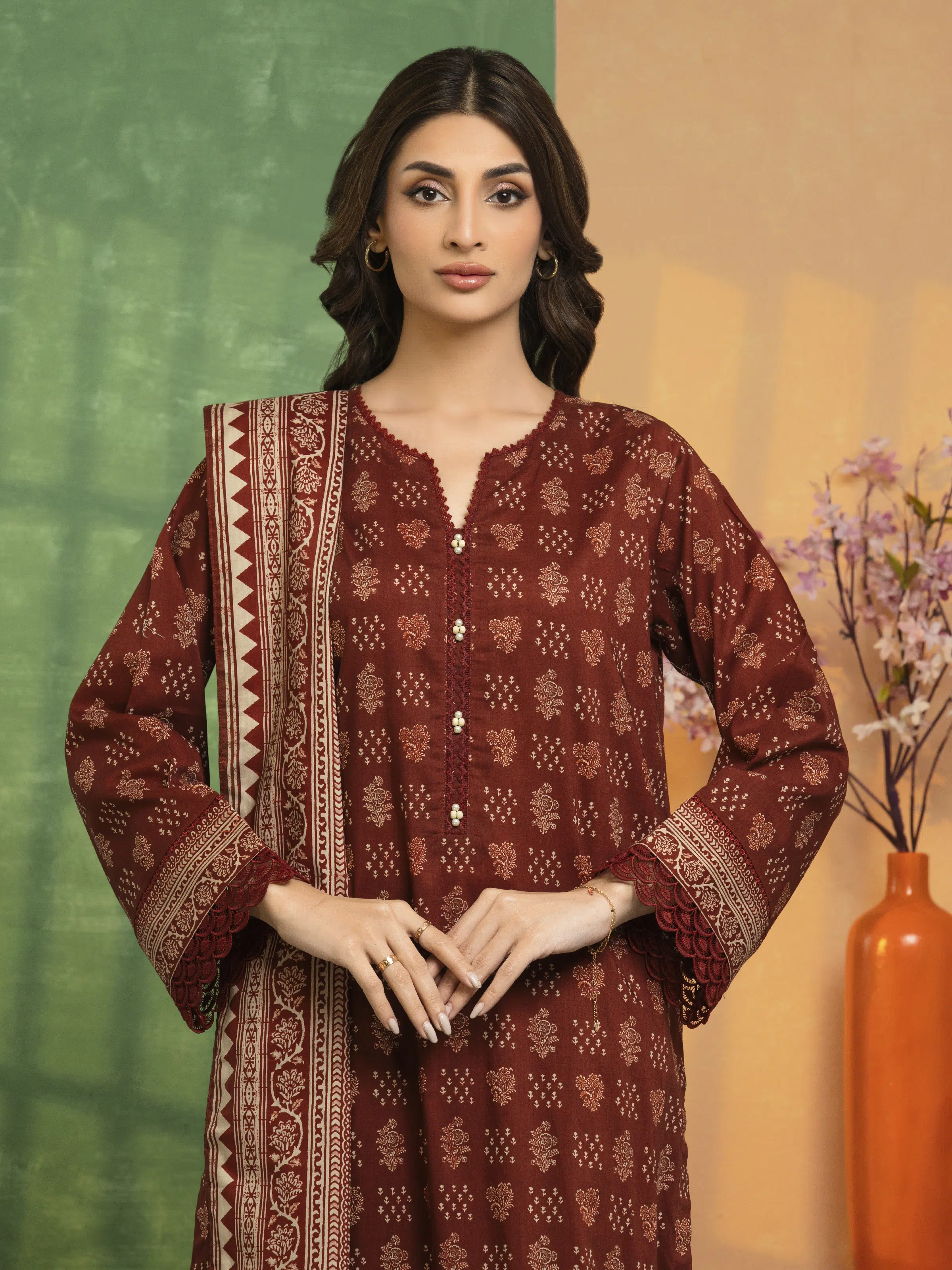Unstitched Printed Lawn Suit - EWU5A1-35657-3P - Image 2