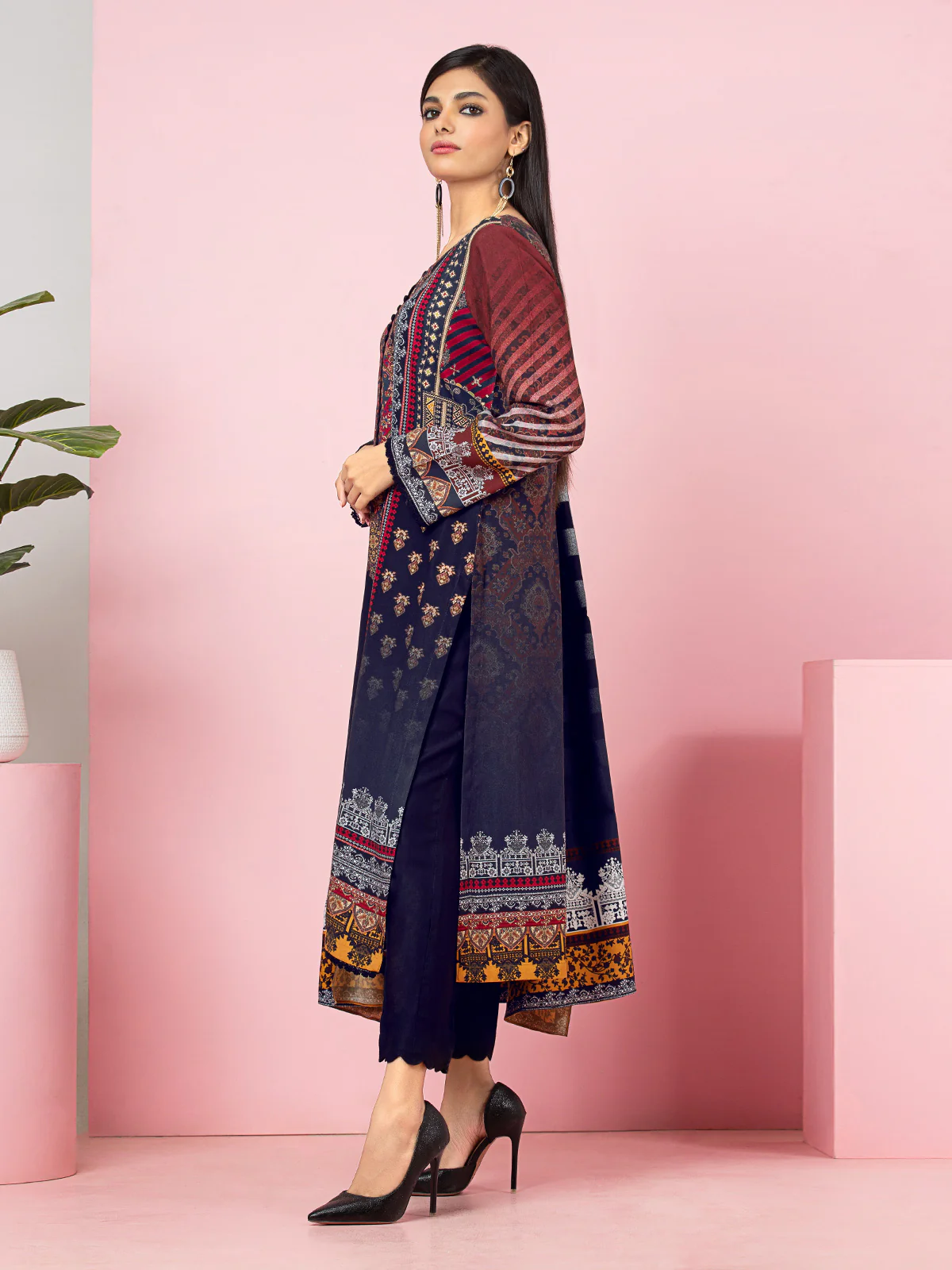 Unstitched Printed Viscose Shirt Dupatta - EWU22A4-24019SD - Image 3