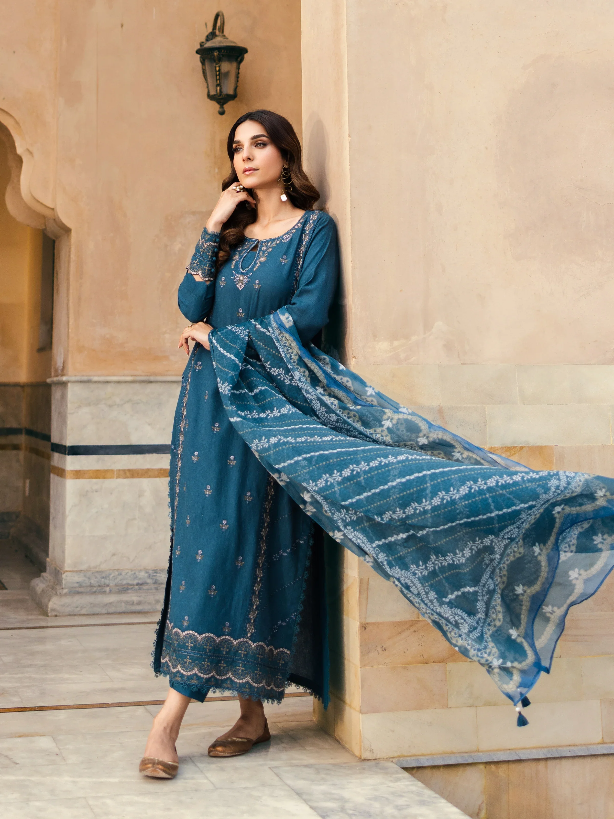 Unstitched Embroidered Dobby Suit - EWU5V7-30264-3P - Image 2
