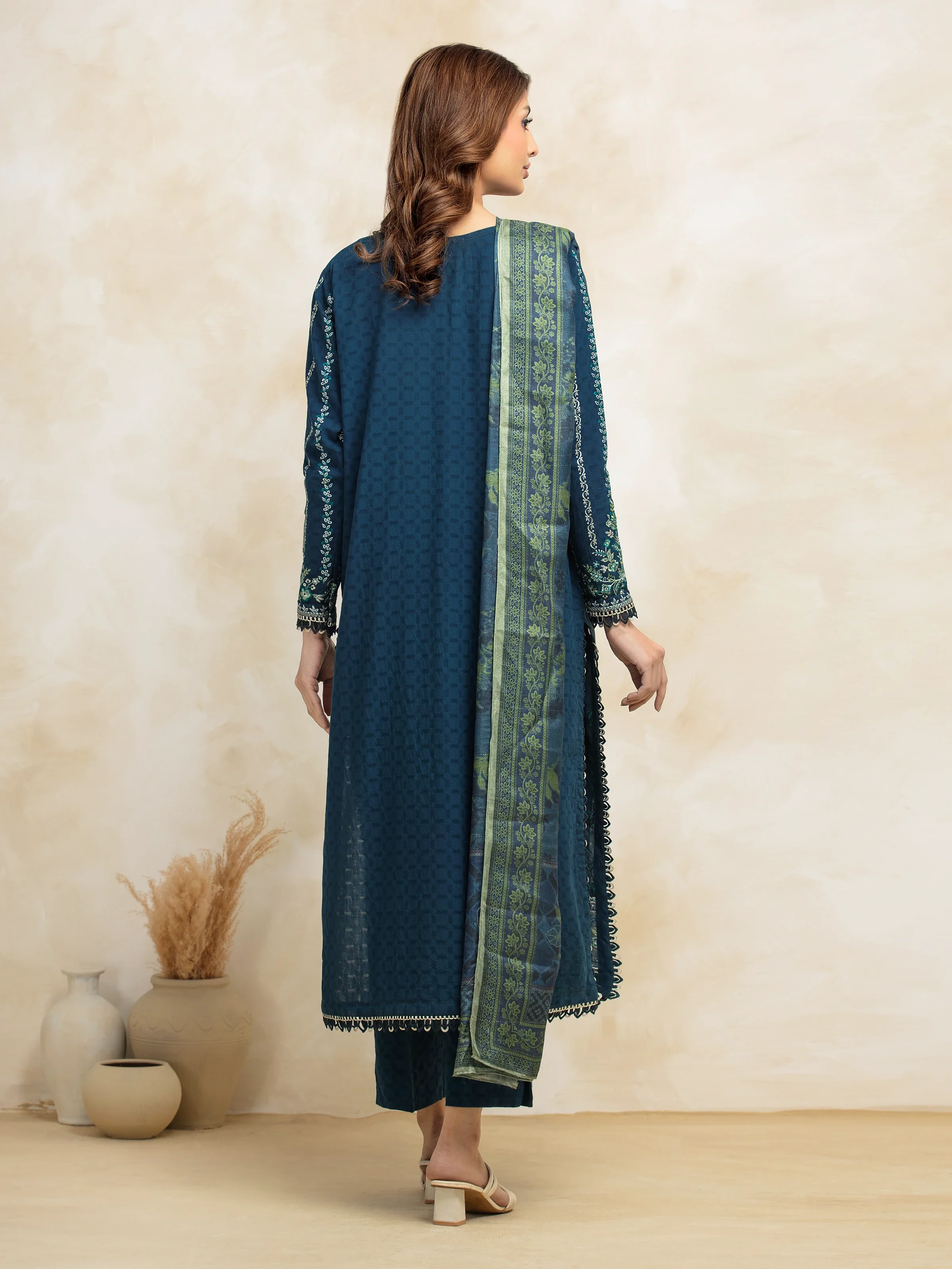 Unstitched Embroidered Lawn Suit - EWU5V1-31226-3P - Image 2