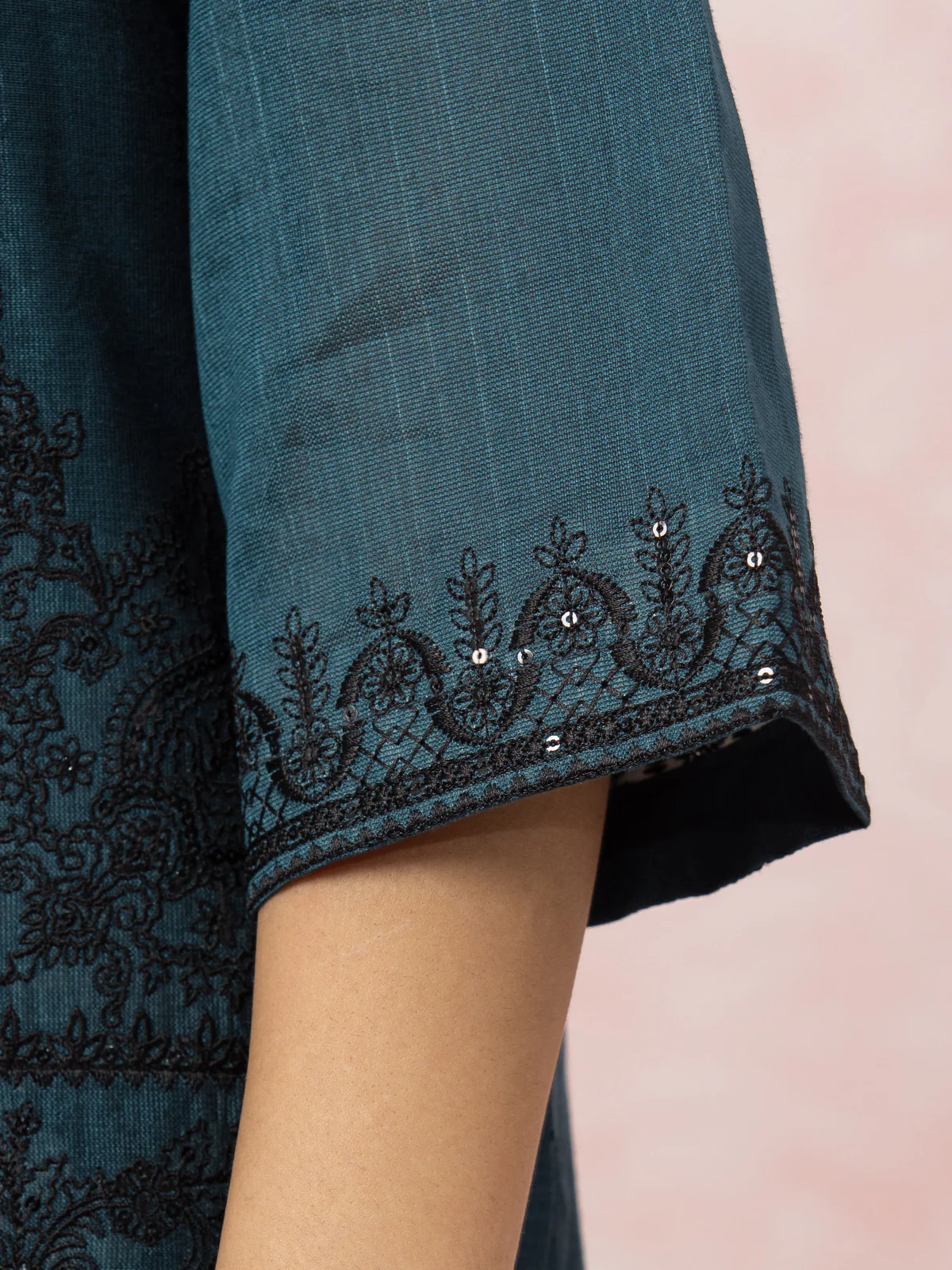 Unstitched Embroidered Net Shirt Trouser - EWU22V15-25080ST - Image 4