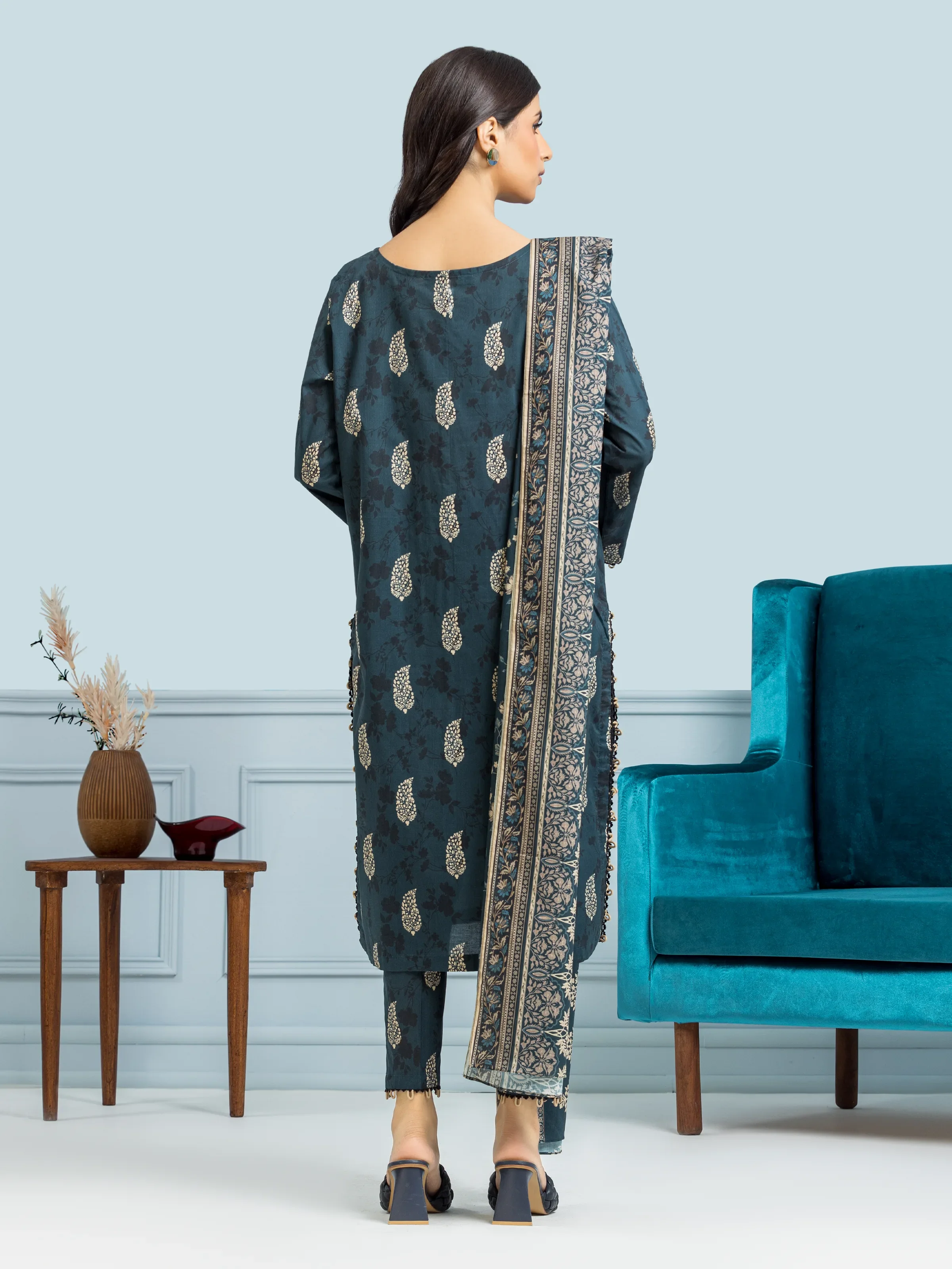 Unstitched Printed Khaddar Suit - EWU24A3-29649-3P - Image 2