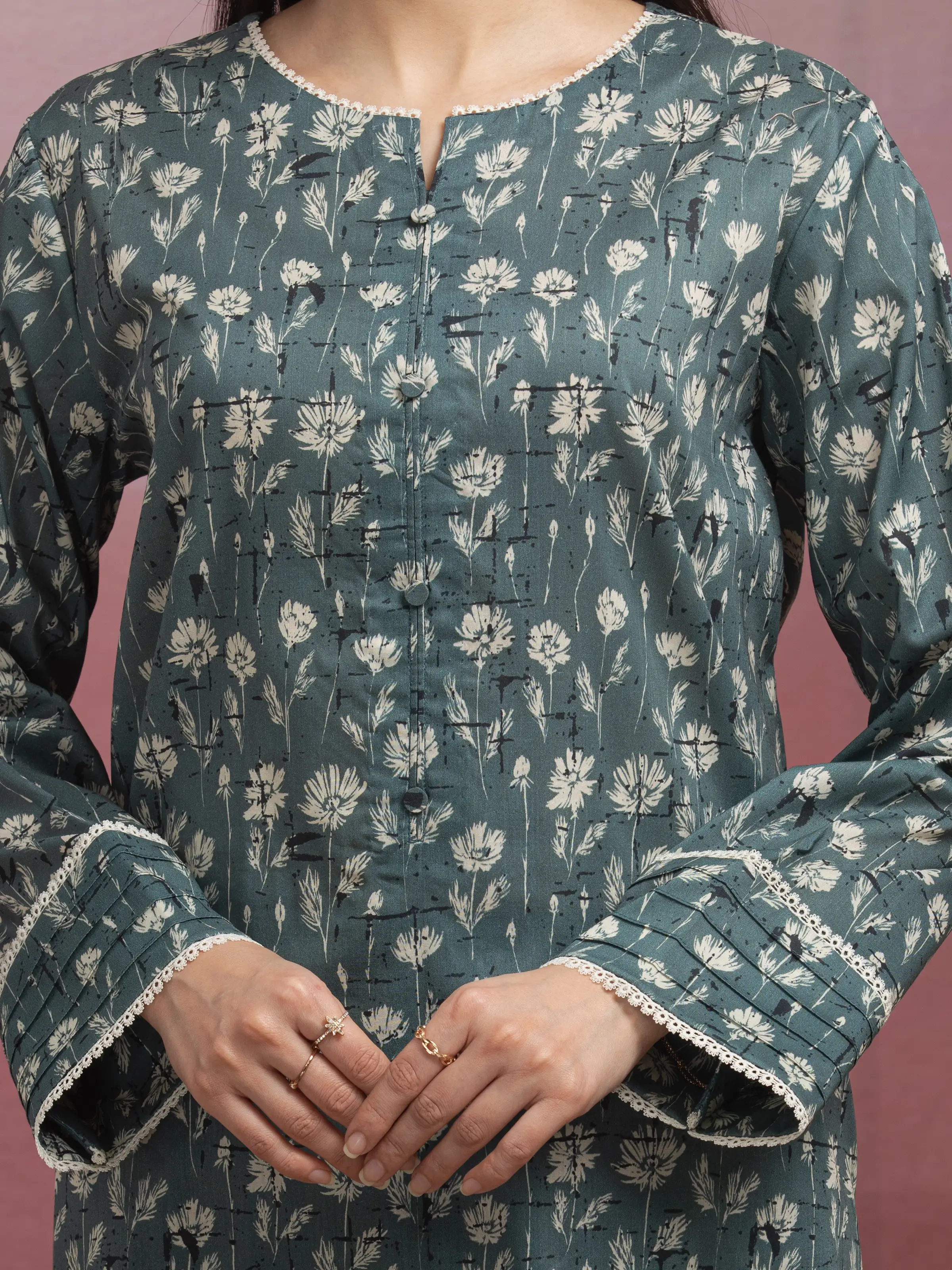 Unstitched Printed Lawn Suit - EWU5A1-35054-3P - Image 4