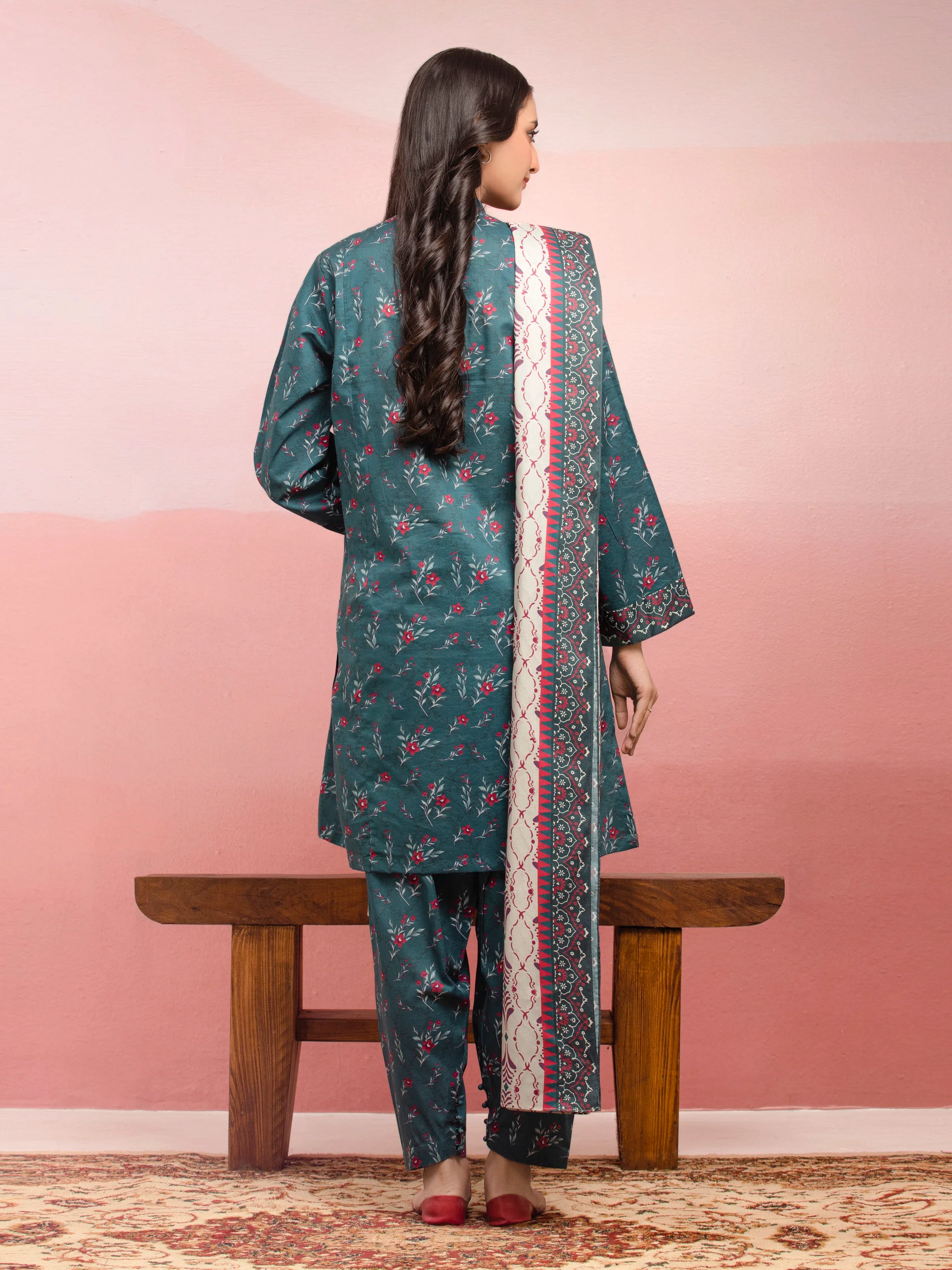 Unstitched Printed Lawn Suit - EWU5A1-35124-3P - Image 2