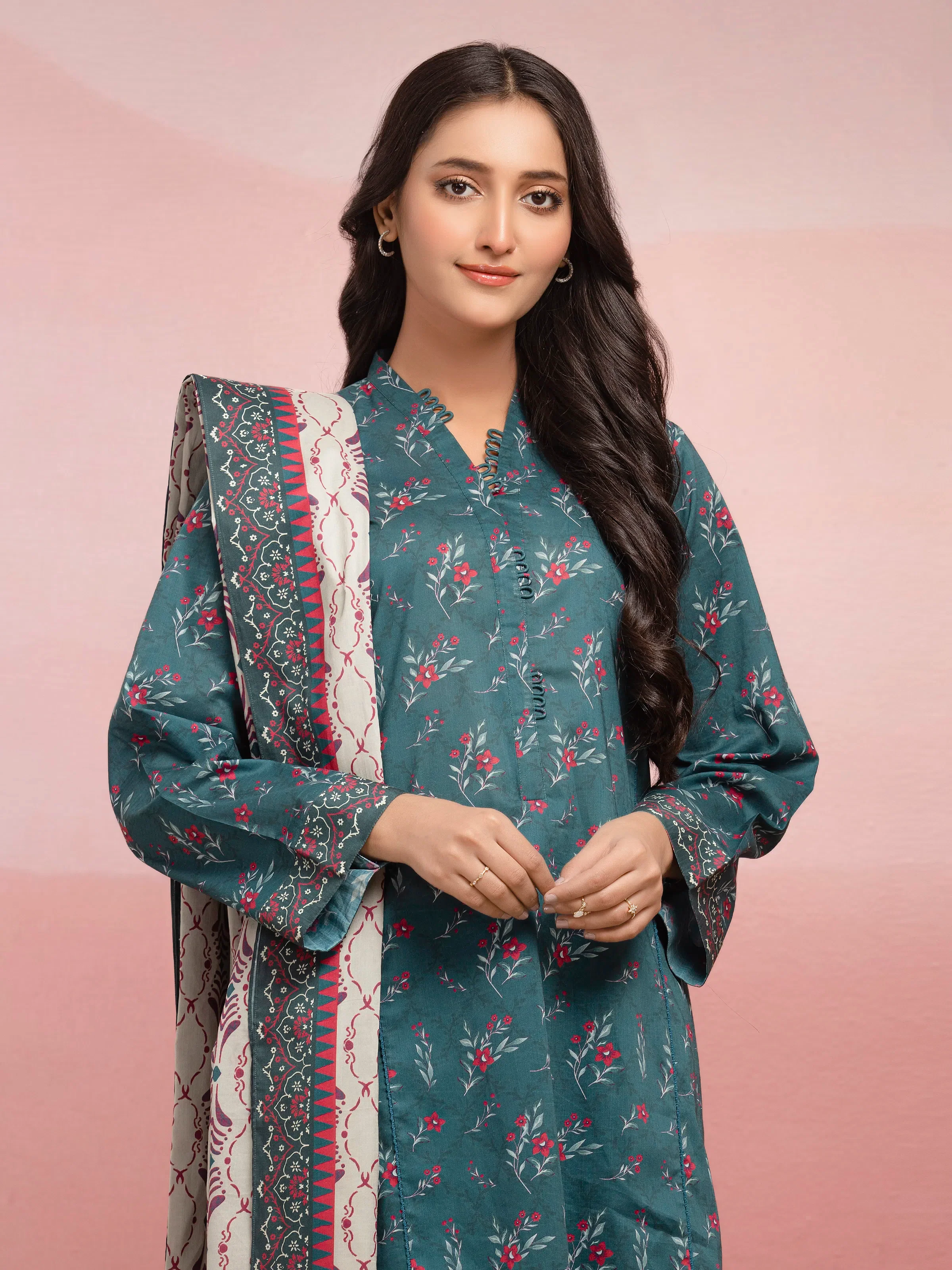 Unstitched Printed Lawn Suit - EWU5A1-35124-3P - Image 4