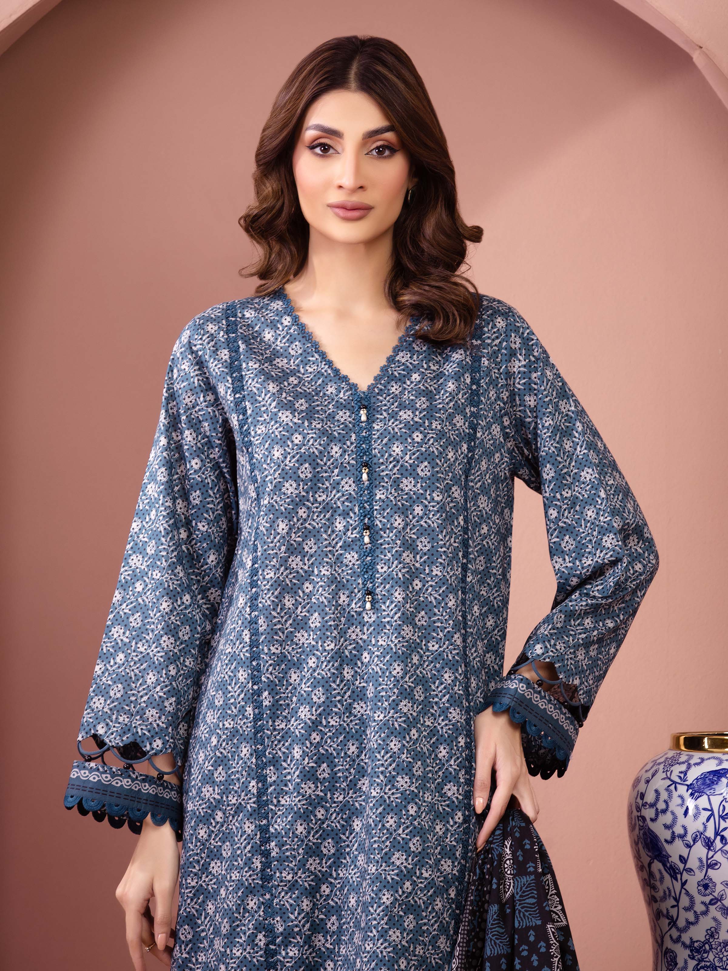 Unstitched Printed Lawn Suit - EWU5A1-35635-3P - Image 2