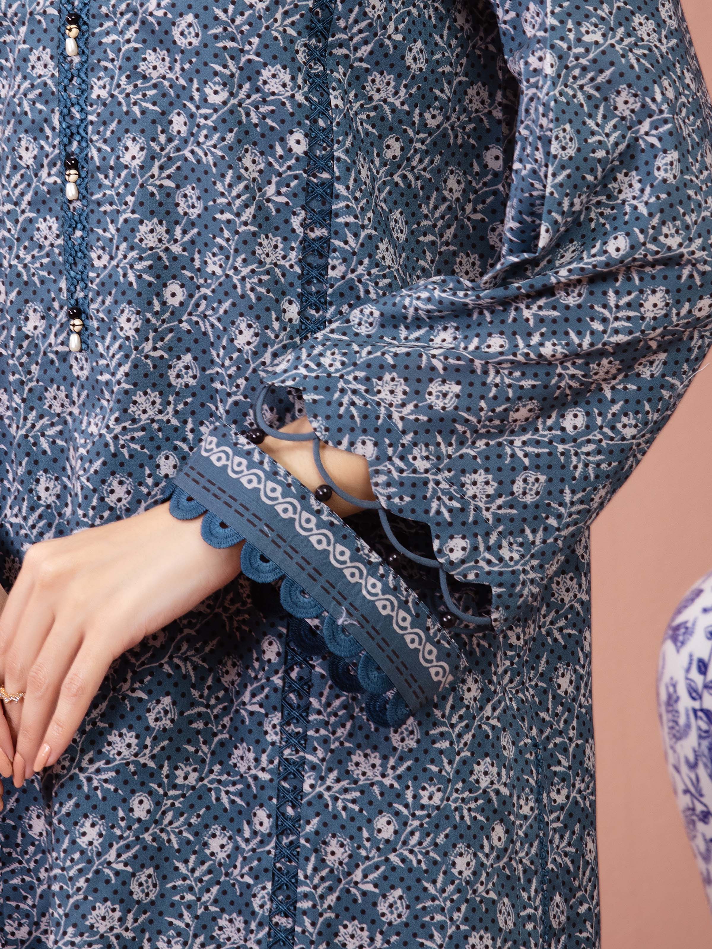 Unstitched Printed Lawn Suit - EWU5A1-35635-3P - Image 4