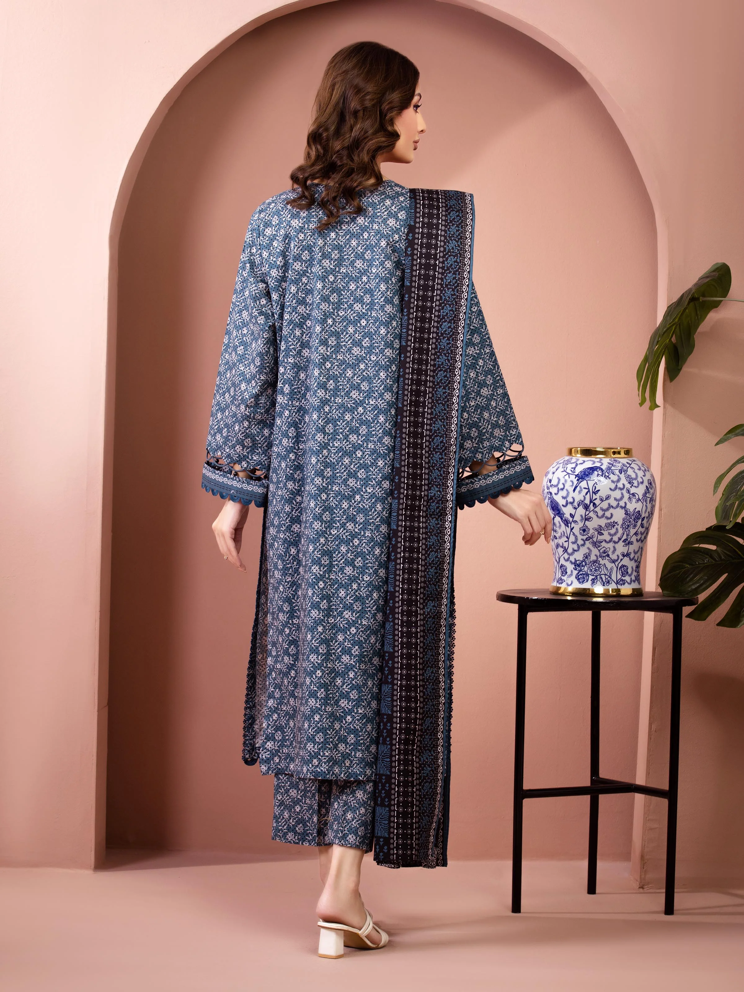 Unstitched Printed Lawn Suit - EWU5A1-35635-3P - Image 6