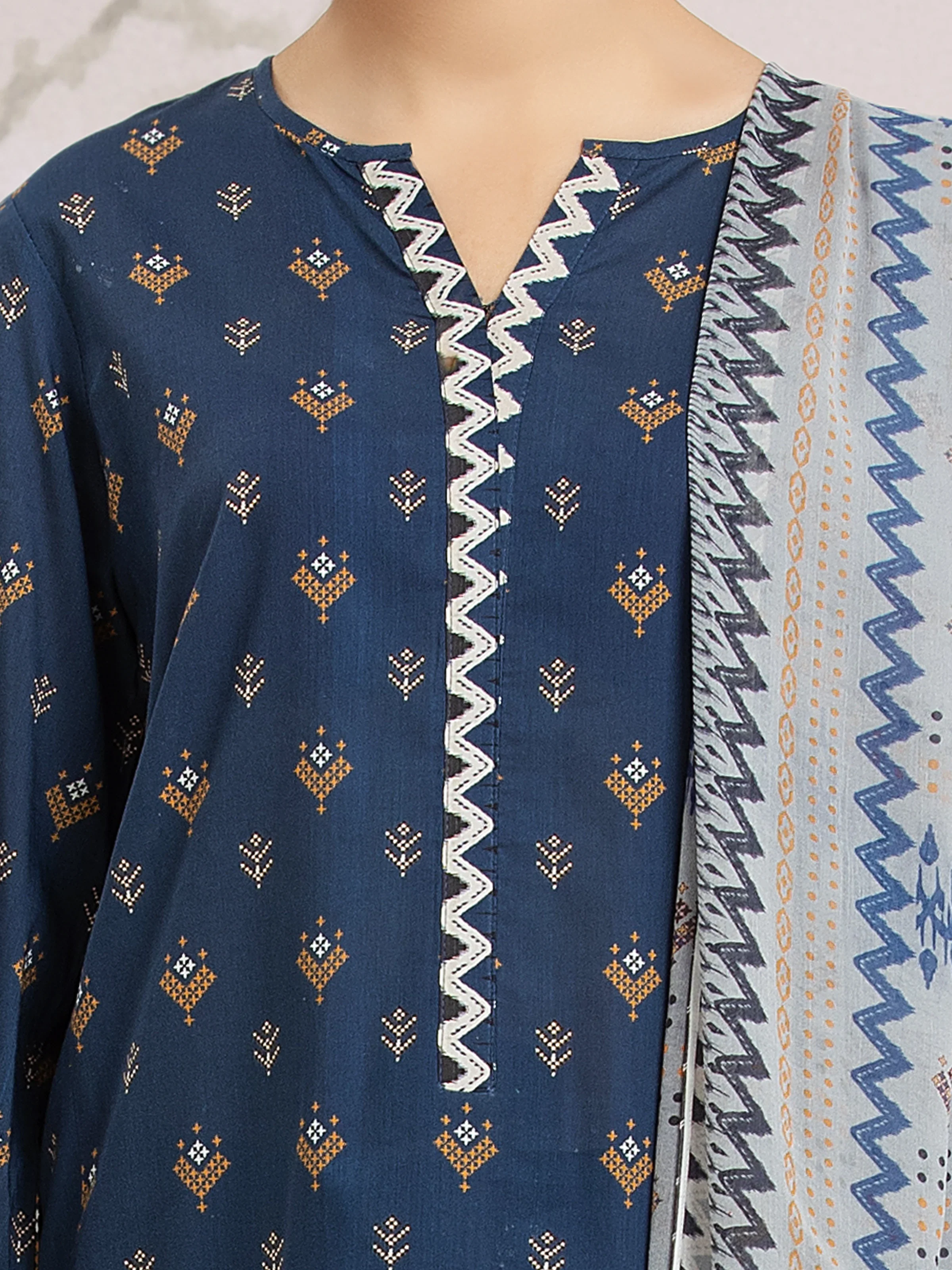 Unstitched Printed Khaddar Suit - EWU24M2-196-3P - Image 3