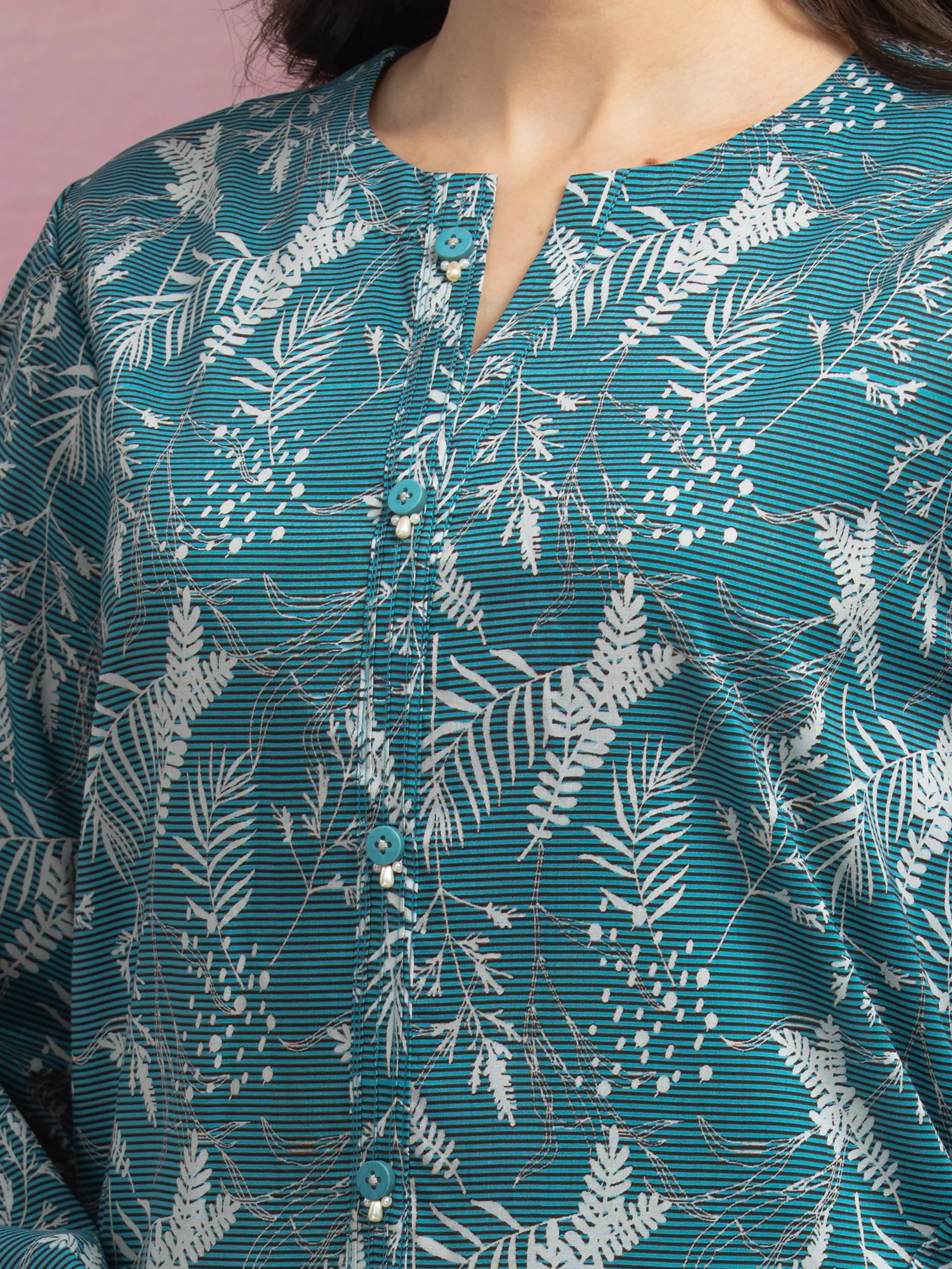Unstitched Printed Lawn Shirt Trouser - EWU5A1-35411ST - Image 3