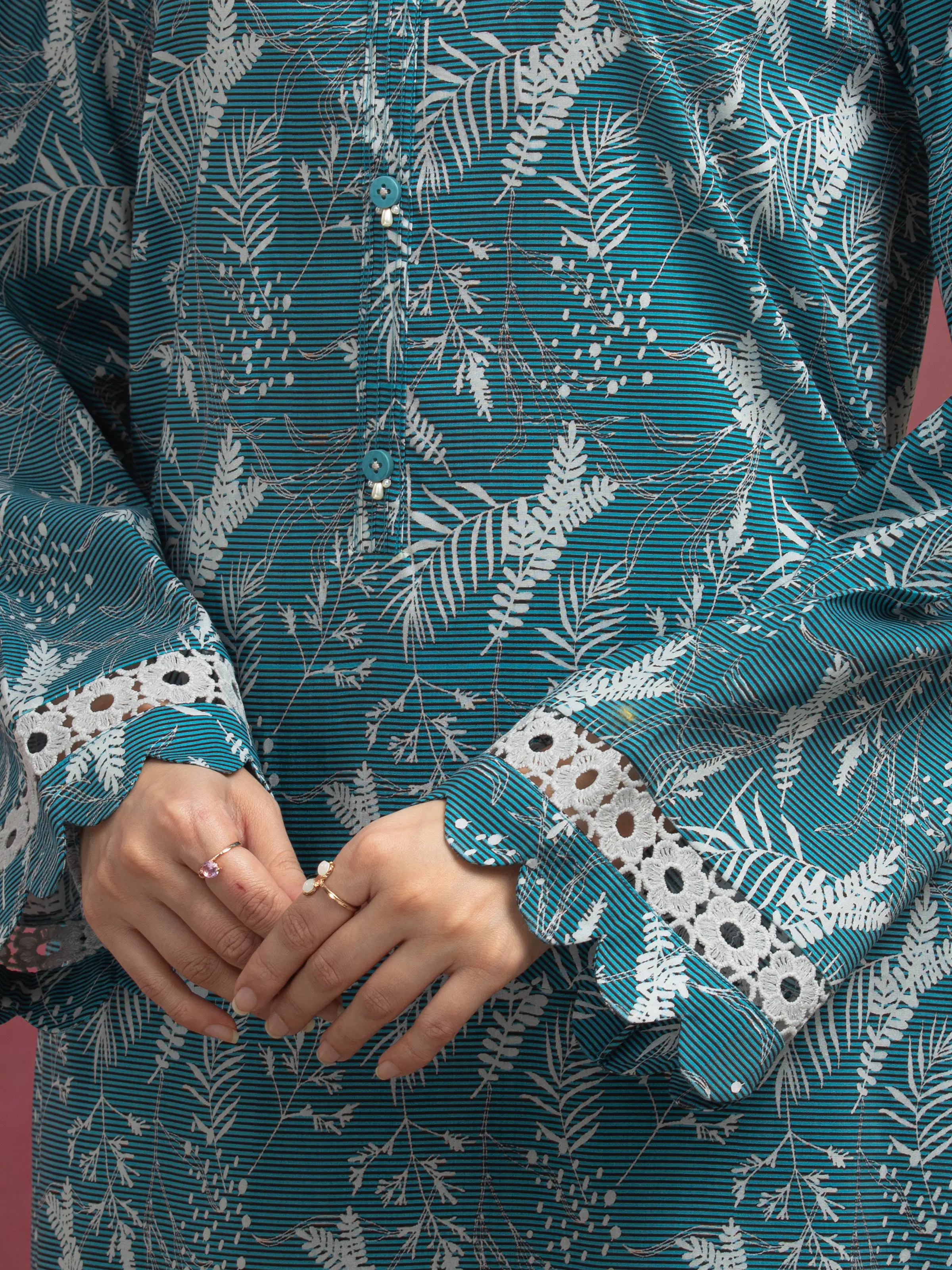Unstitched Printed Lawn Shirt Trouser - EWU5A1-35411ST - Image 4