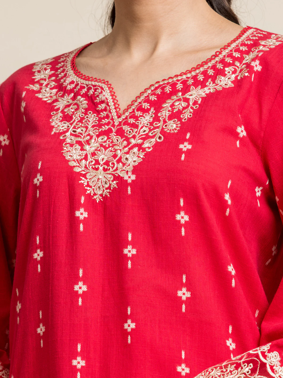 Unstitched Embroidered Jacquard Suit - EWU24V3-30052-3P - Image 2