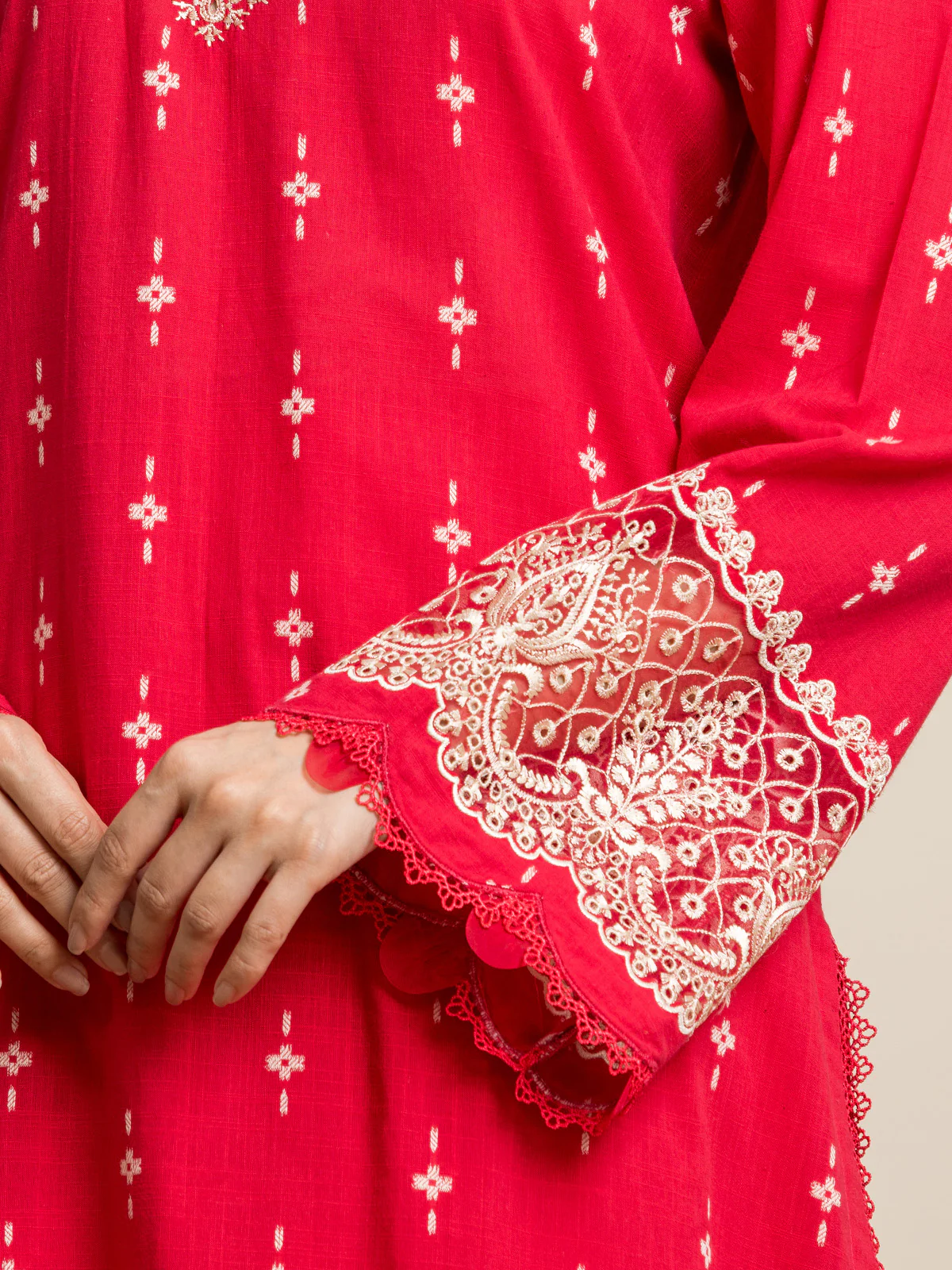 Unstitched Embroidered Jacquard Suit - EWU24V3-30052-3P - Image 3
