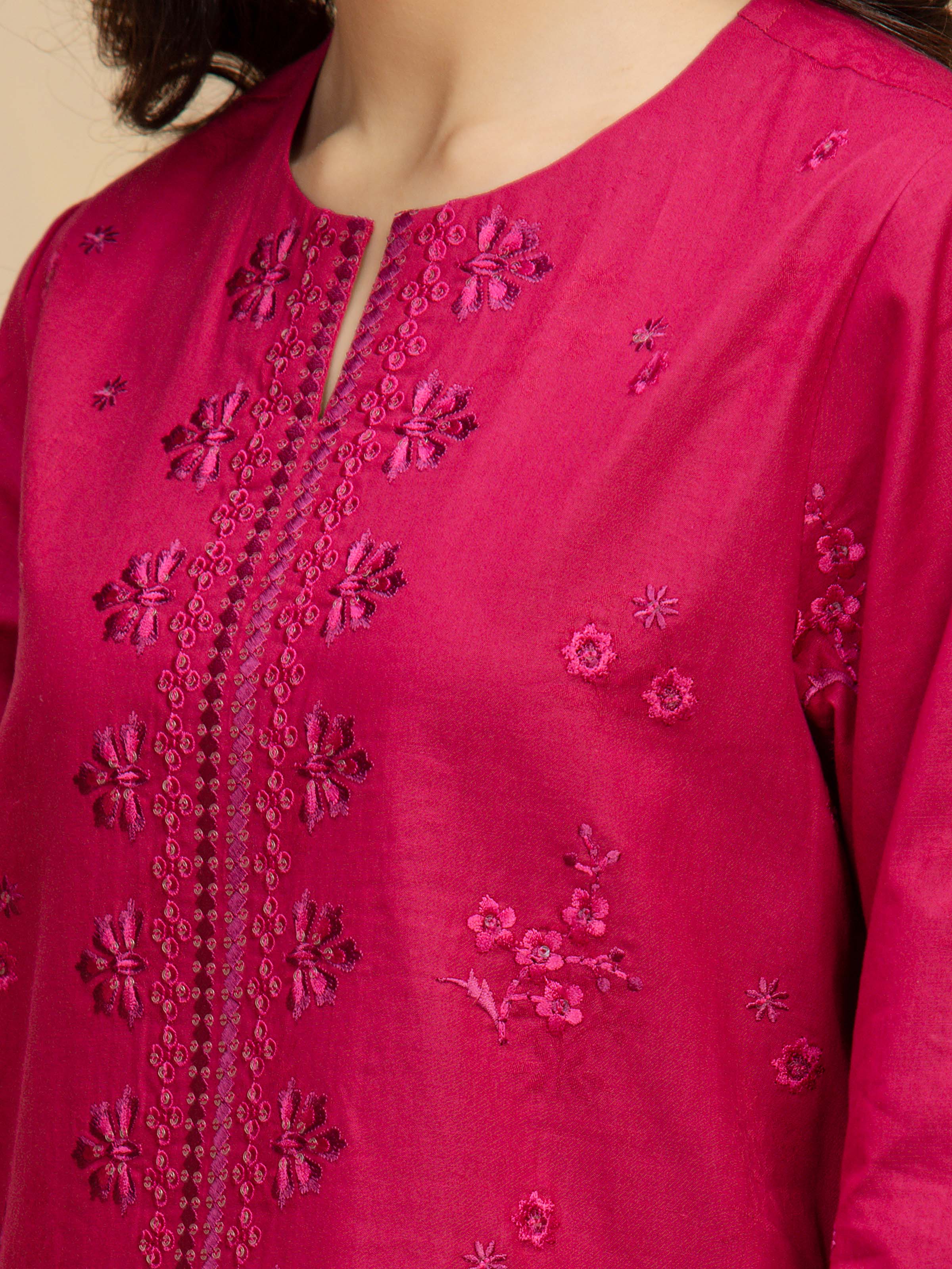 Unstitched Embroidered Jacquard Suit - EWU5V3-31158-3P - Image 4