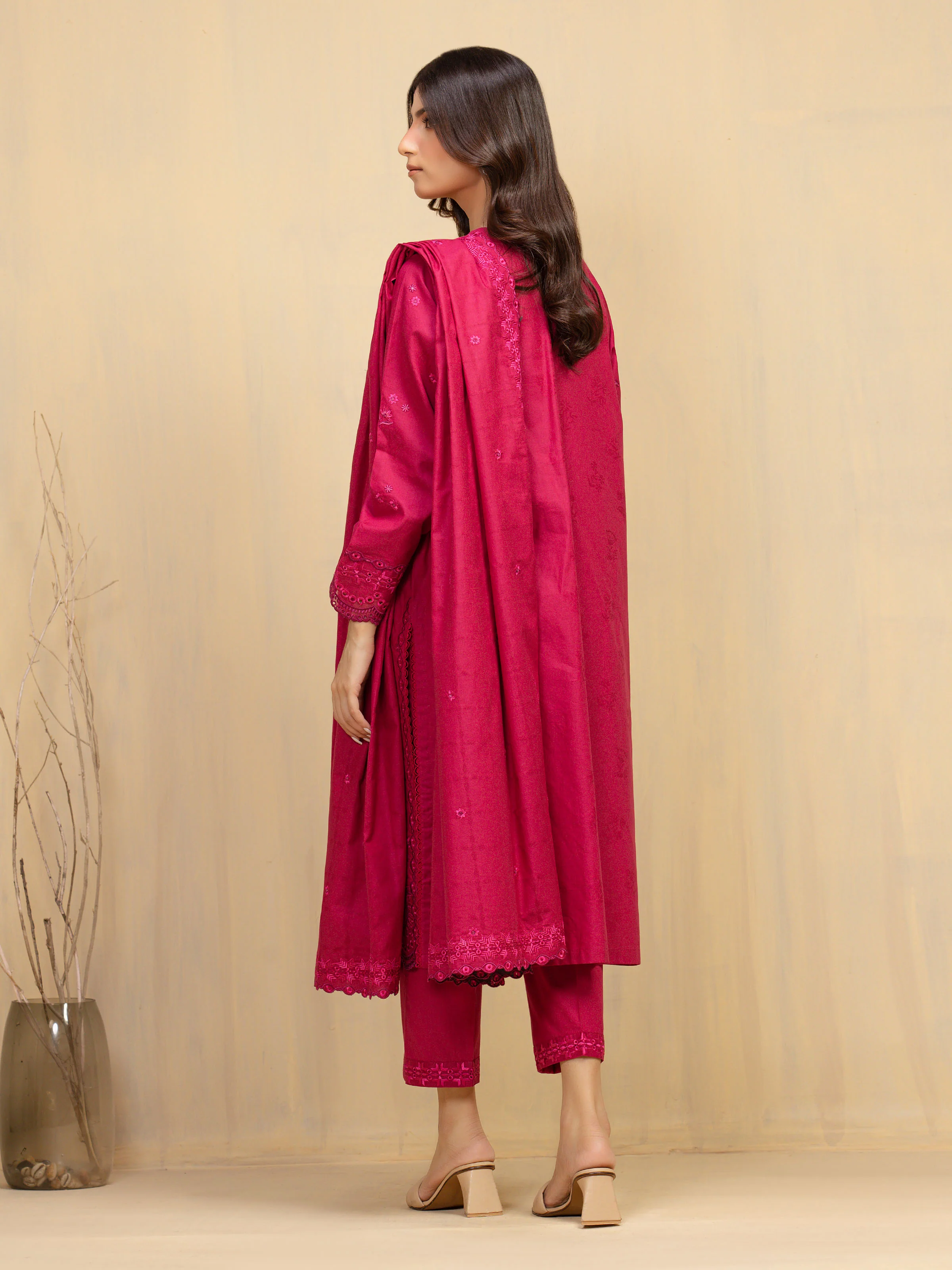 Unstitched Embroidered Jacquard Suit - EWU5V3-31158-3P - Image 6