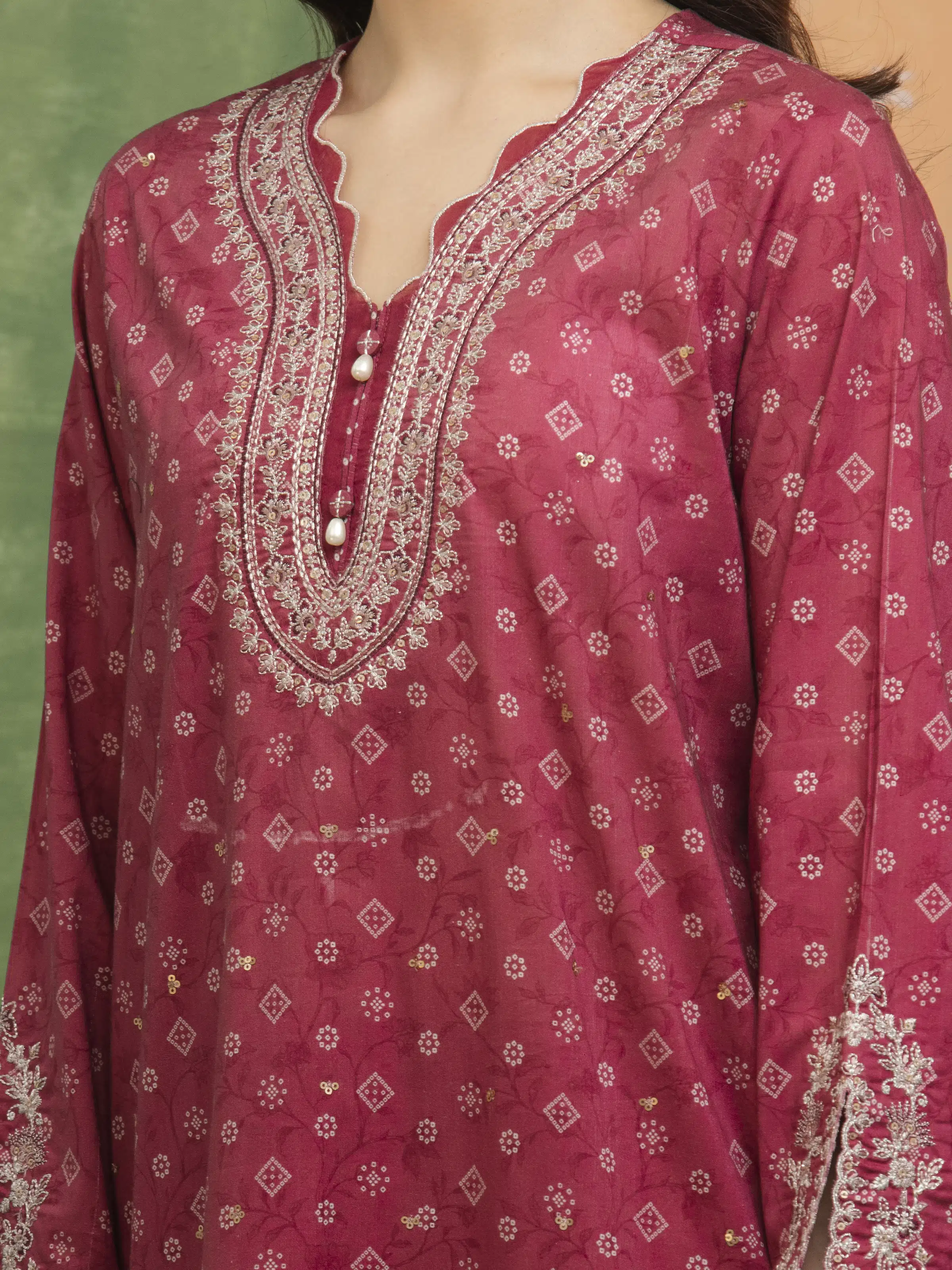 Unstitched Embroidered Lawn Suit - EWU5V1-31431-3P - Image 4